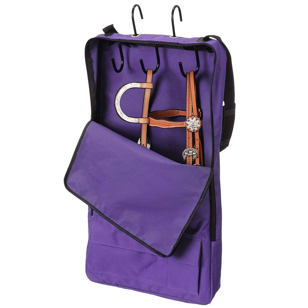 Tough 1 Bridle/Halter With 3 Prong Tack Rack, Purple, 16 X 30