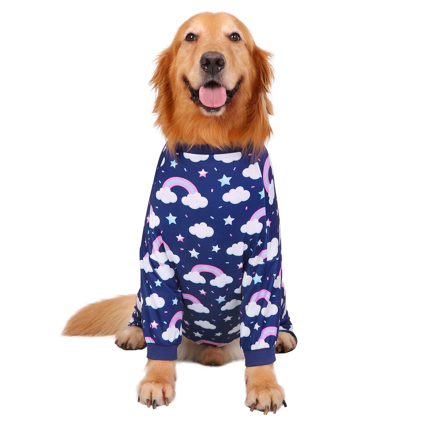 Hde Dog Pajamas One Piece Jumpsuit Lightweight Dog Pjs Shirt For M-3Xl Dogs Rainbows - 2Xl