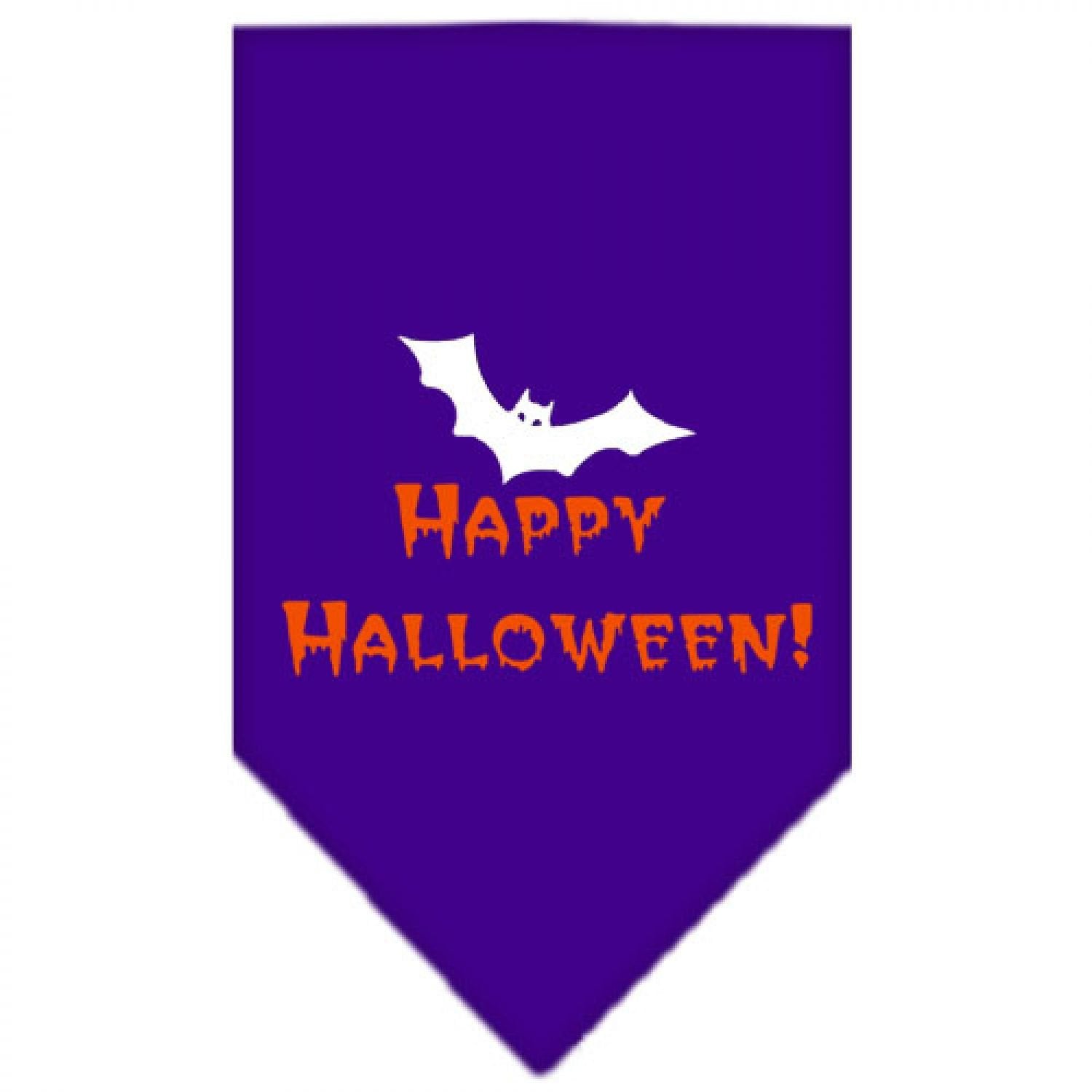 Mirage Pet Products Happy Halloween Screen Print Bandana for Pets, Large, Purple