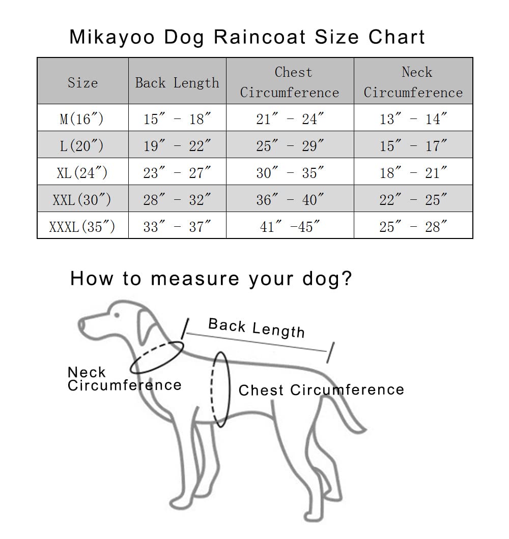 Mikayoo Large Dog Raincoat Adjustable Pet Waterproof Clothes Lightweight Rain Jacket Poncho Hoodies with Strip Reflective(Yellow