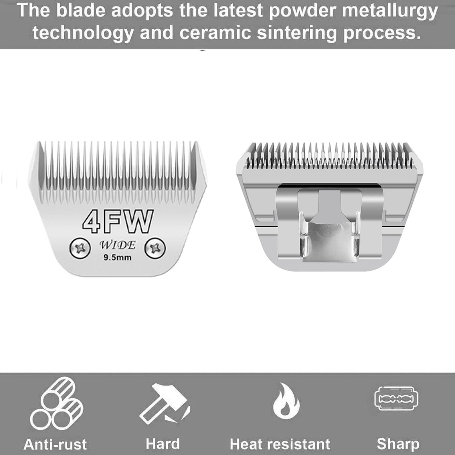 Wide Blades For Dog Grooming Blades Compatible With Andis Dog Clippers,4Fw Dog Clipper Blades Compatible With Oster A5,Wahl Km10