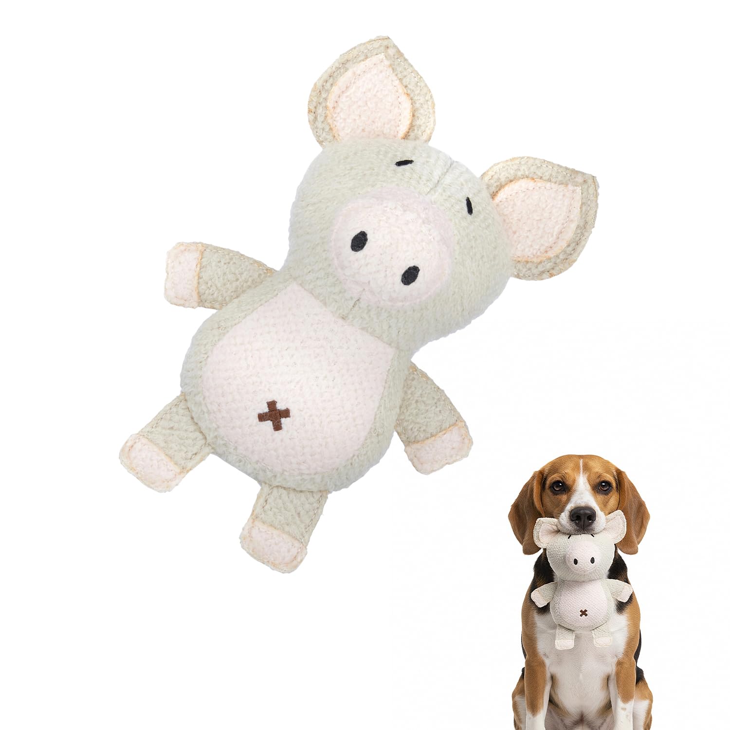 amazon basics Premium Pet Plush Toy | Wool Pink Belly Piggy | for Dogs & Cats | Soft Durable Fabric | Soft Toy for All Pets