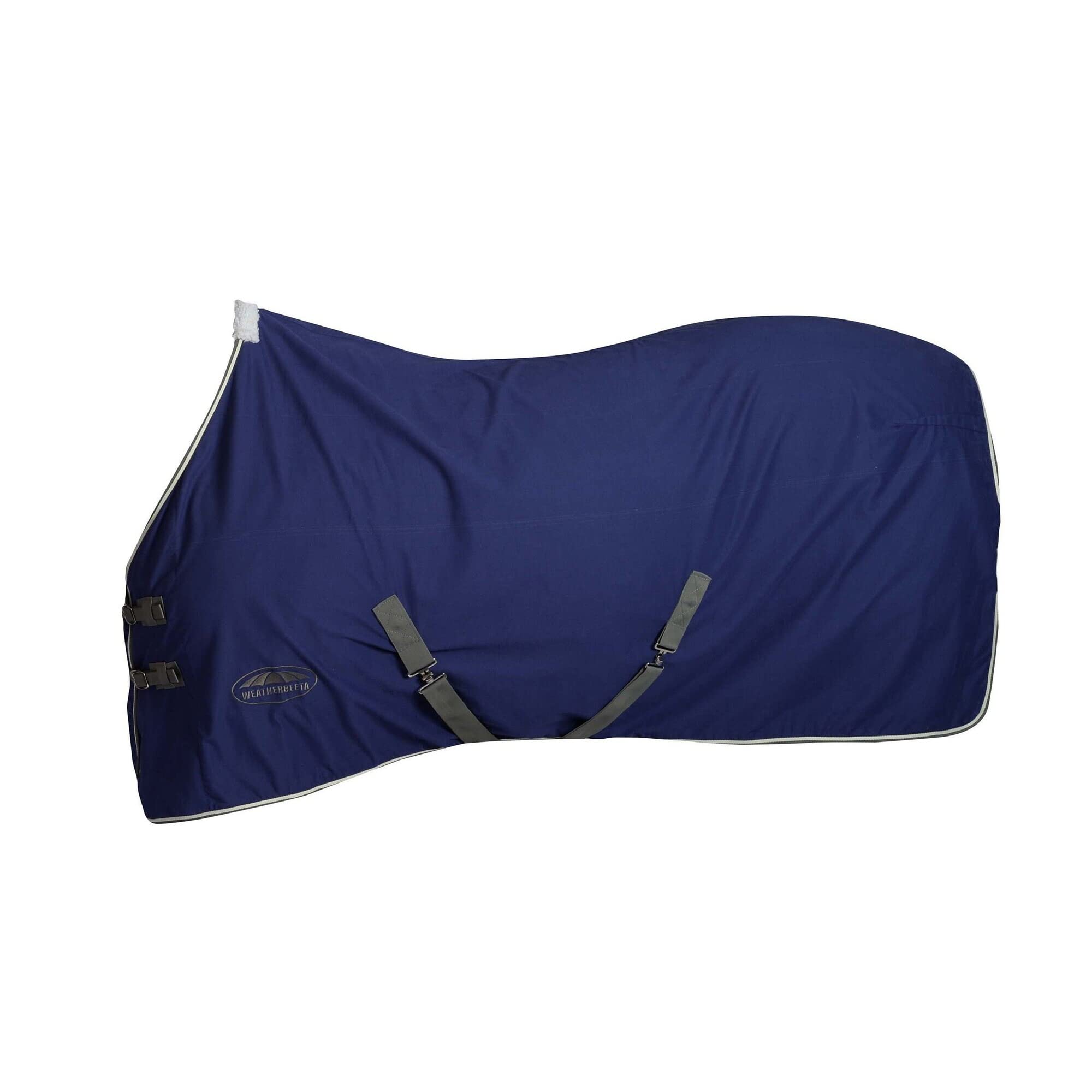 Weatherbeeta Cotton Show Sheet With Surcingles Ii Standard Neck, Dark Blue/Grey/White, 78'