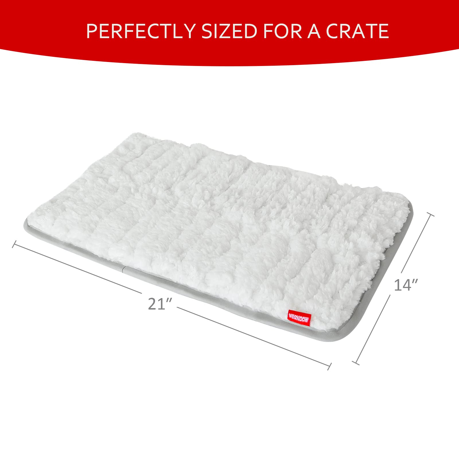 Dog Bed Crate Mat(21'' X 14''), Soft Plush Dog Bed Pad Machine Washable Crate Pad, Dog Sleeping Mat with Anti Slip Bottom