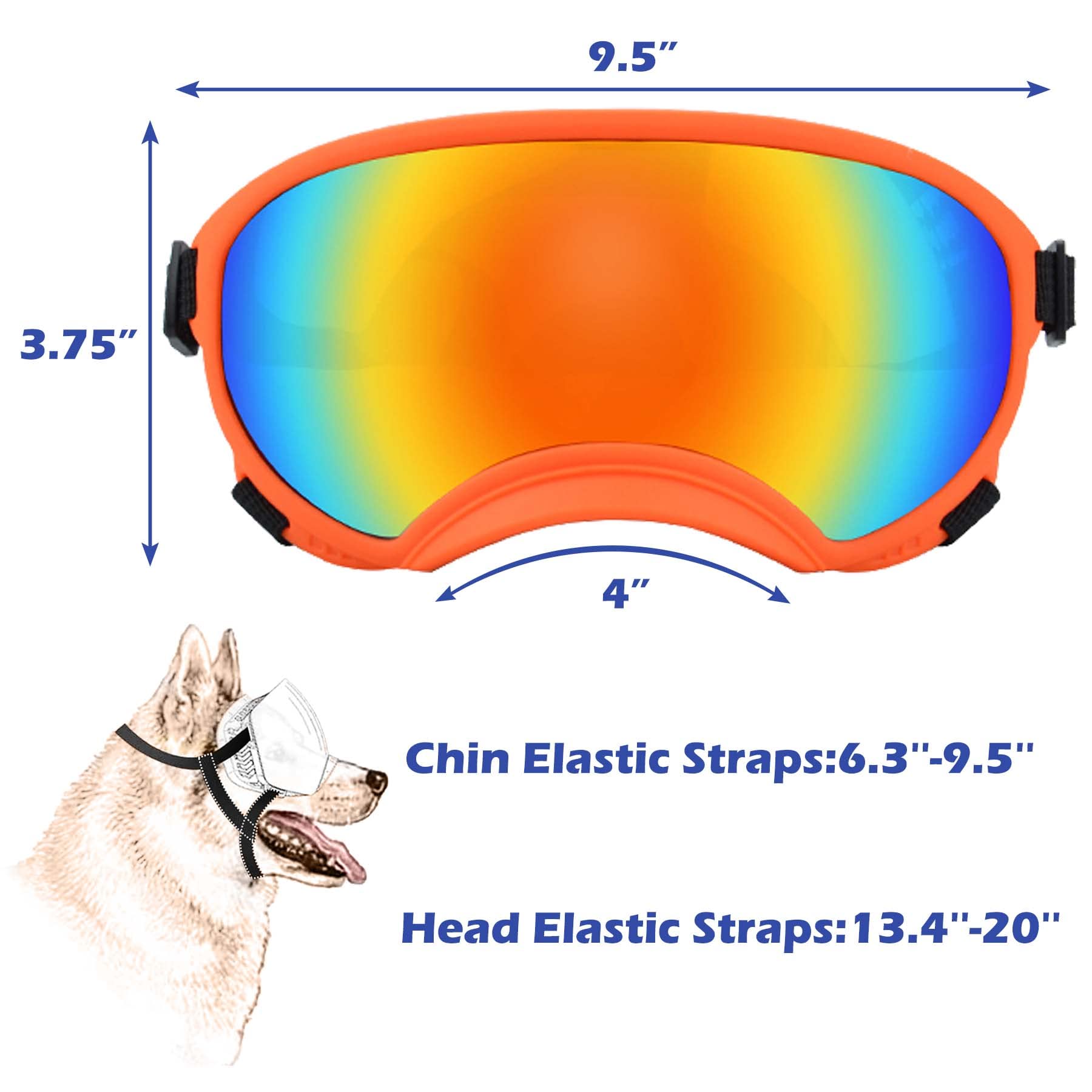 Nicerinc Pet Large Dog Sunglasses With Adjustable Strap Uv Protection, Winproof Puppy Sunglasses, Suitable For Medium-Large Pet