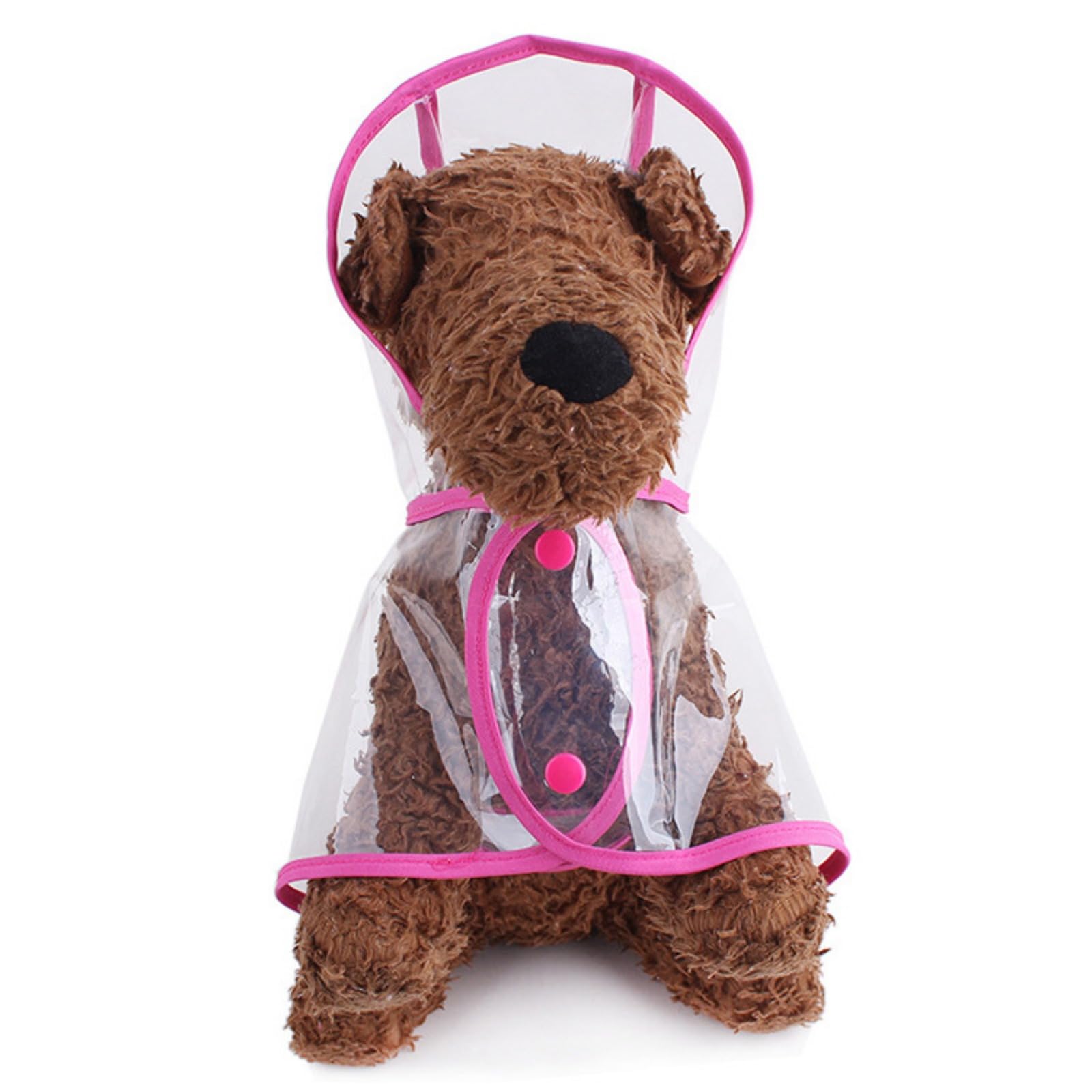 Dog Raincoat New Transparent Plastic Fashion Poncho Pet Teddy Medium And Small Dog Raincoat Pet Supplies (M,Pink)