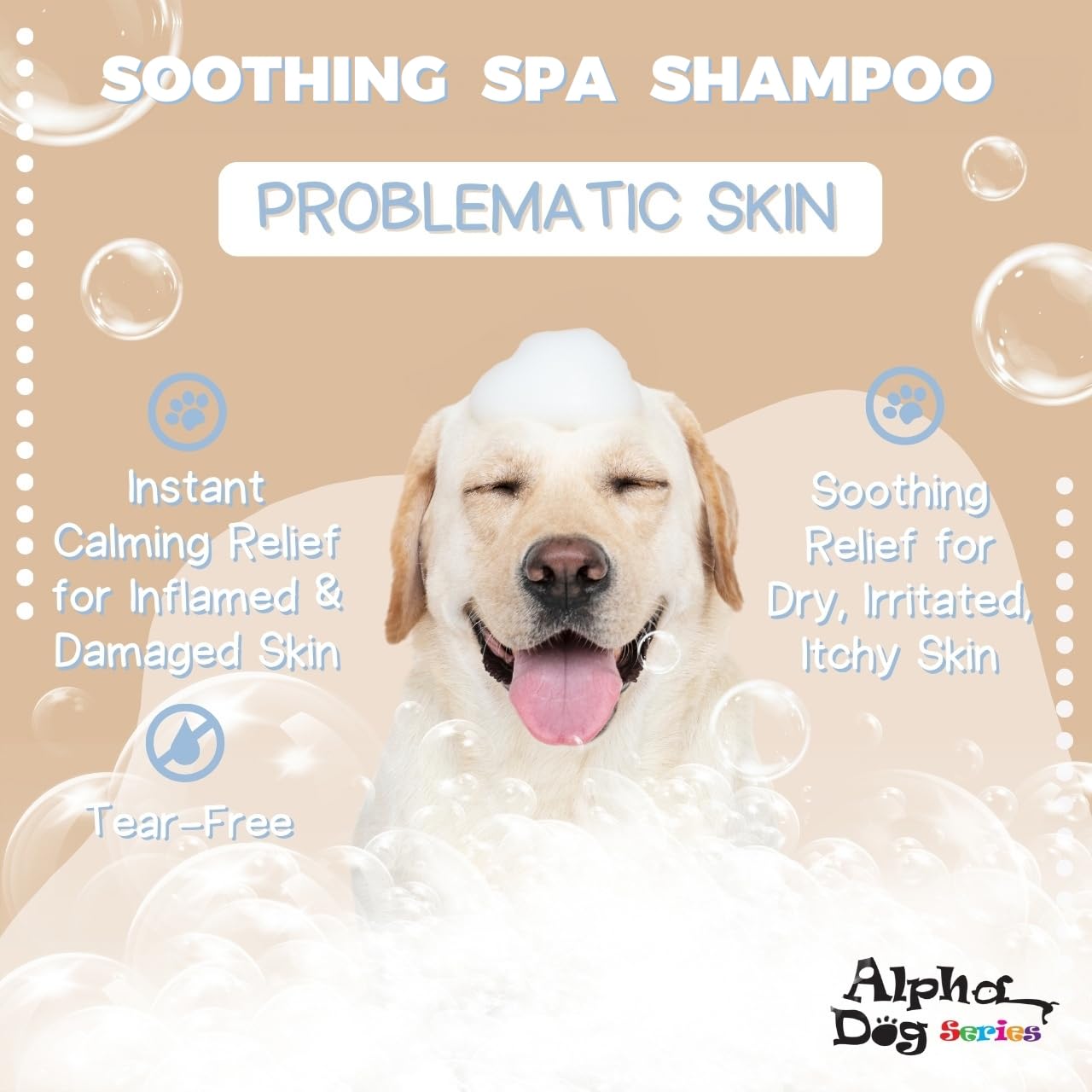 Alpha Dog Series Oatmeal Grooming Natural Dog Shampoo And Conditioner With Aloe Vera, Ph Balanced Shampoo For Dogs, Tear-Free, M