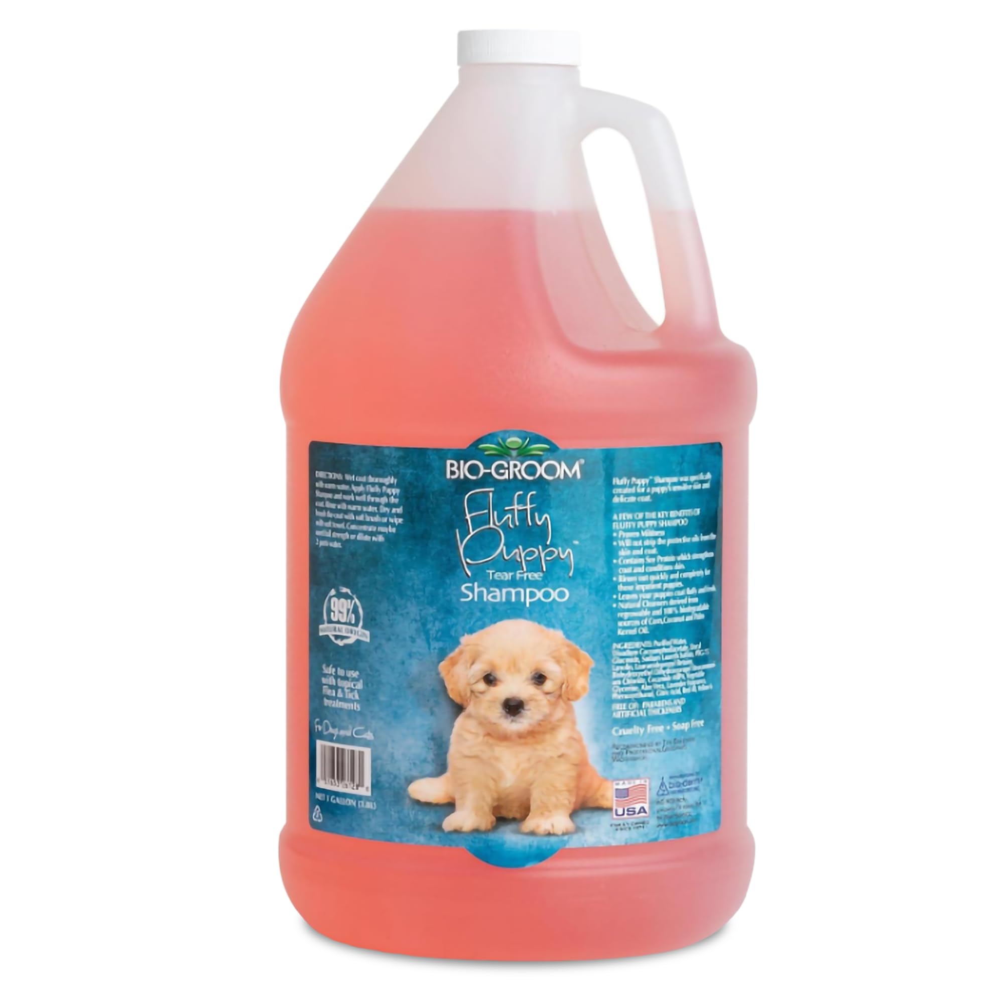 Bio-Groom Fluffy Puppy Tear-Free Shampoo- Dog Bathing Supplies, Puppy Shampoo, Cat & Dog Grooming Supplies For Sensitive Skin, Cruelty-Free, Made In Usa, Tearless Dog Products - 1 Gallon