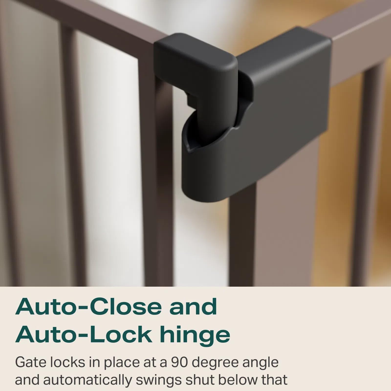 Cumbor 29.7-48' Baby Gate For Stairs, Mom'S Choice Awards Winner-Dog Gate For Doorways, Auto Close Safety Pet Gate For Dogs Indoor, Easy Install Pressure Mounted Child Gate With Walk Thru Door, Brown