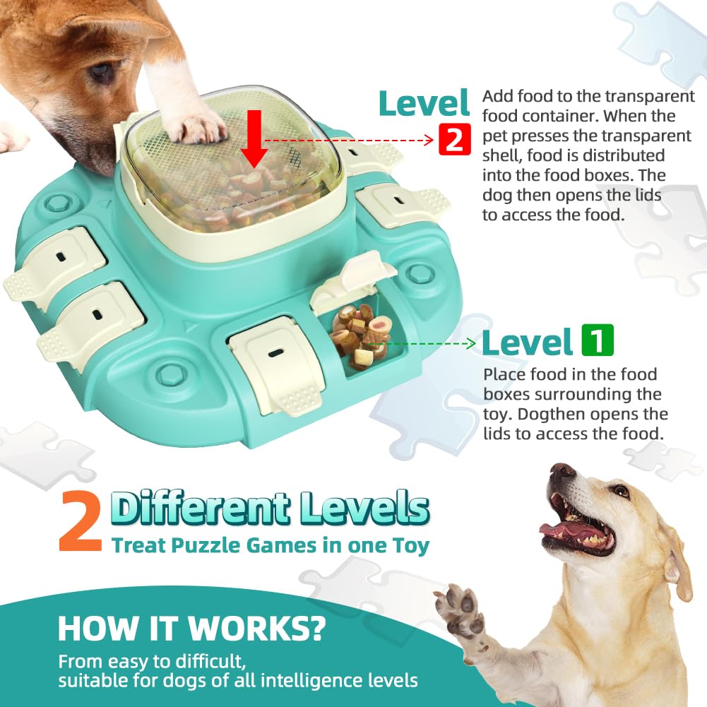 Carozen Dog Puzzle Toys, Slow Feeder, Treat Dispensing Feature, Ideal For Iq Training And Entertainment, Suitable For All Dog Br