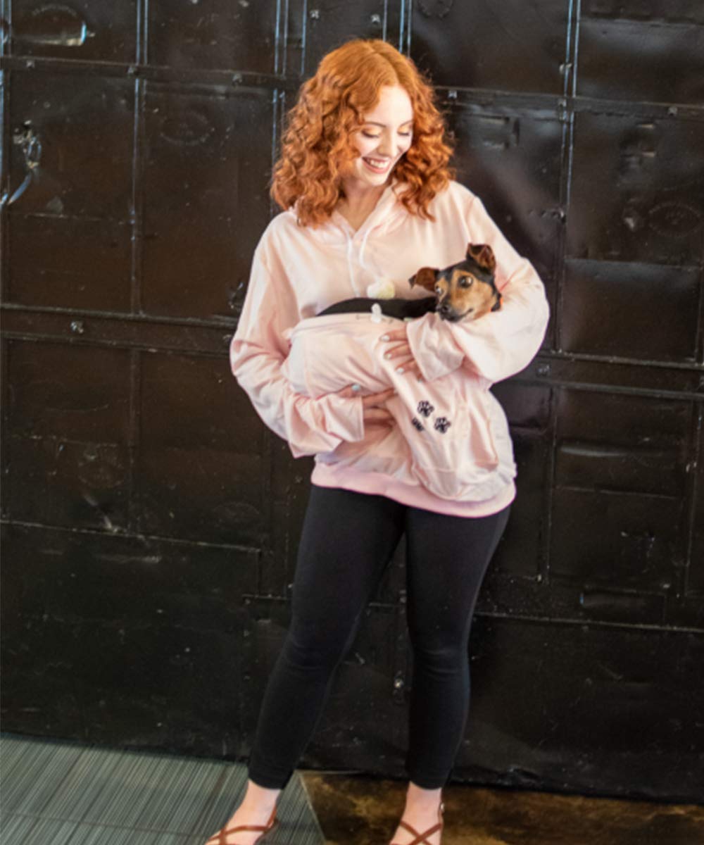 Alyc Unisex Hoodies Pet Holder Cat Dog Large Pouch Carriers Pullover With Cat Printing Sweatshirt (Pink-Classic Version, Xl)