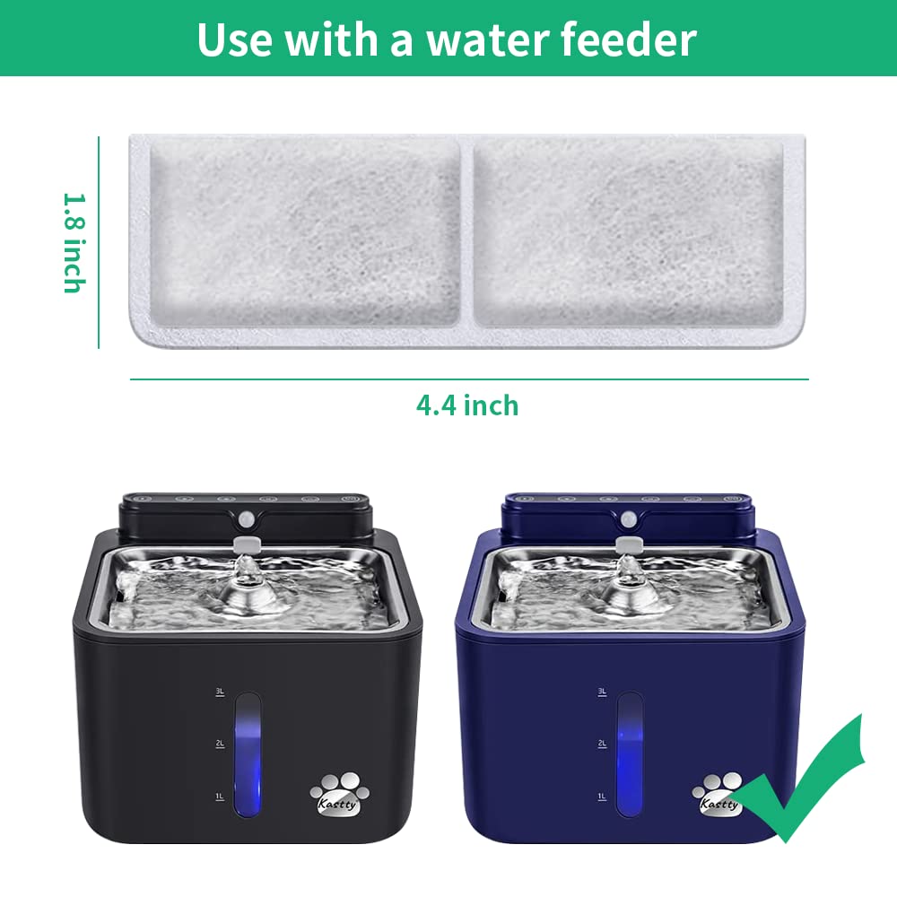 8 Pack Replacement Filters with 8 Pack Replacement Pump Filters for Kastty Battery Operated Cat Water Fountain, Made of Activate