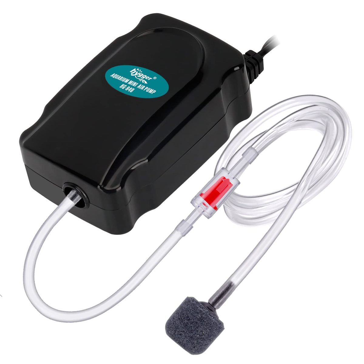 Hygger Mini Aquarium Air Pump Kit Small Fish Tank Air Pump 1W For 1-20 Gallon Fish Bowl With Air Tube Air Bubbler Stone Check Va