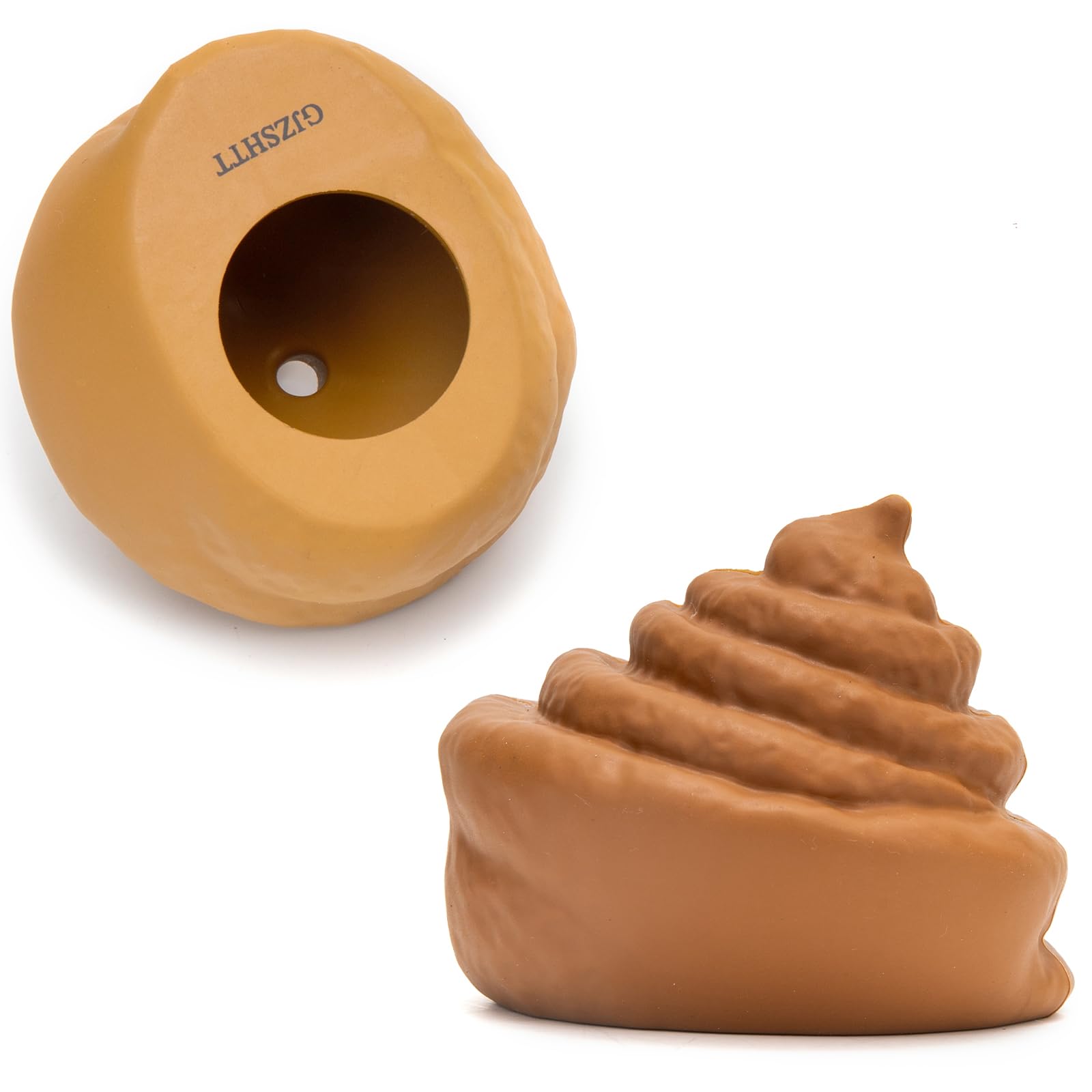 2-Pack Poop-Shaped Durable Dog Chew Toys For Small Medium Large Dogs, Funny Interactive Rubber Dog Toys For Aggressive Chewers T