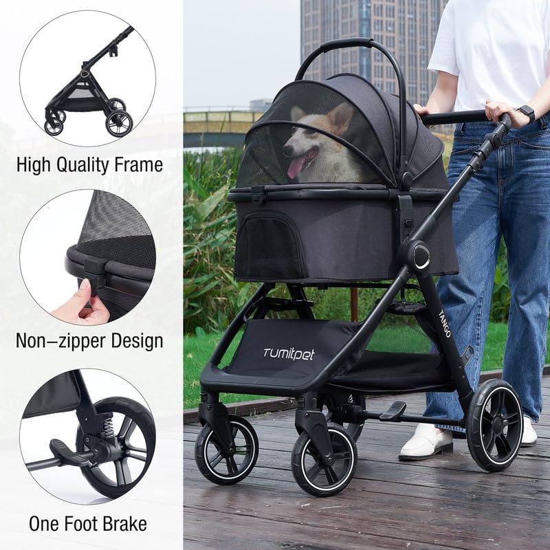 Tango 3 In 1 Pet Stroller - Folding Dog & Cat Carrier For Travel