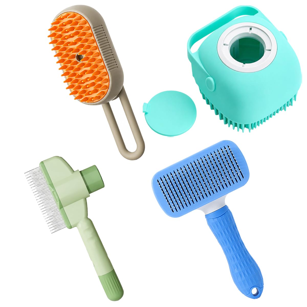 Qexle Complete Pet Grooming Brush Set For Dogs And Cats, 4 Piece