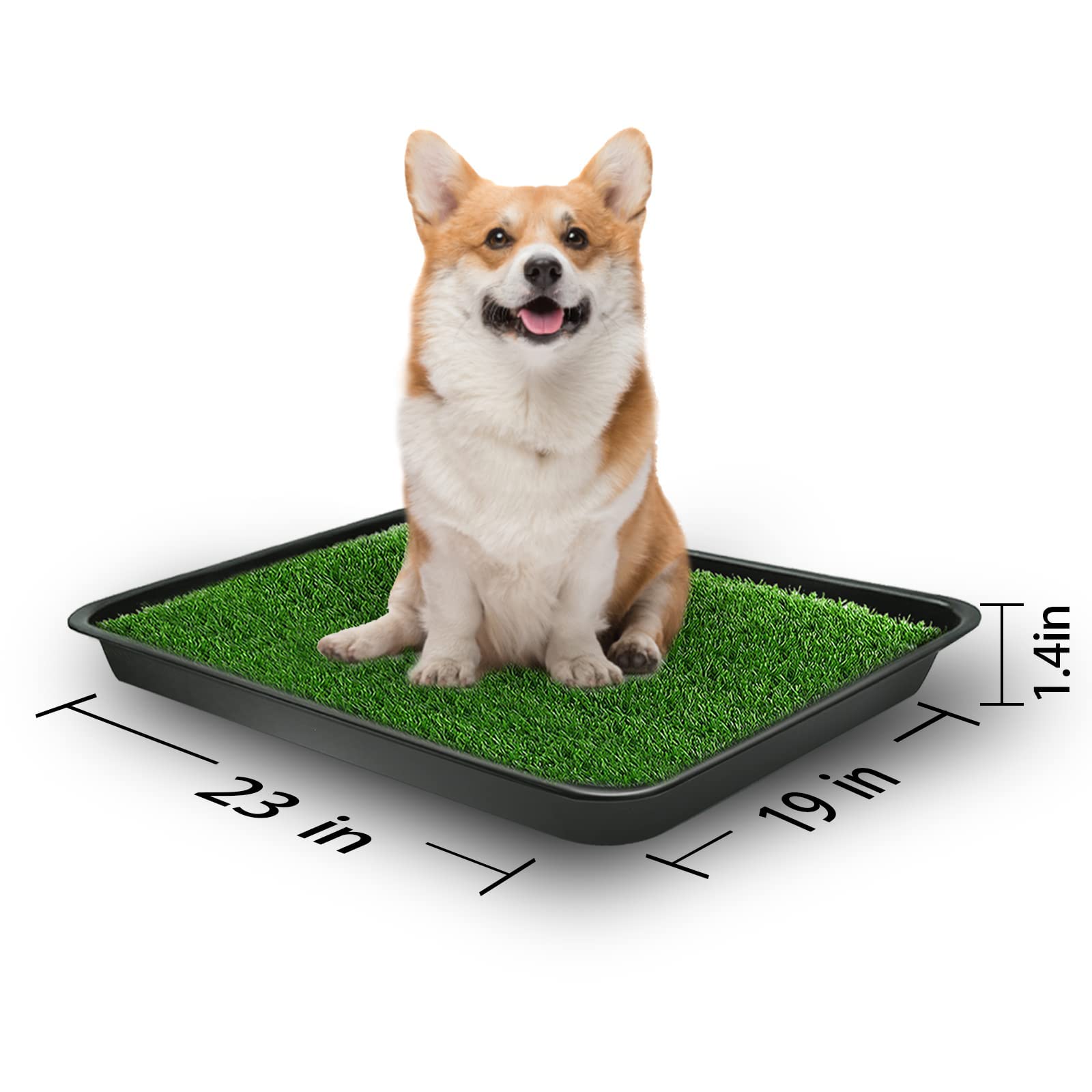 Goldouya 23 X 19 In Pet Potty Grass Mat With Tray, Complete Potty System For Indoor/Outdoor Puppy Training, Reusable Pet Litter Box Training Pads Is Easy To Clean Good And Use