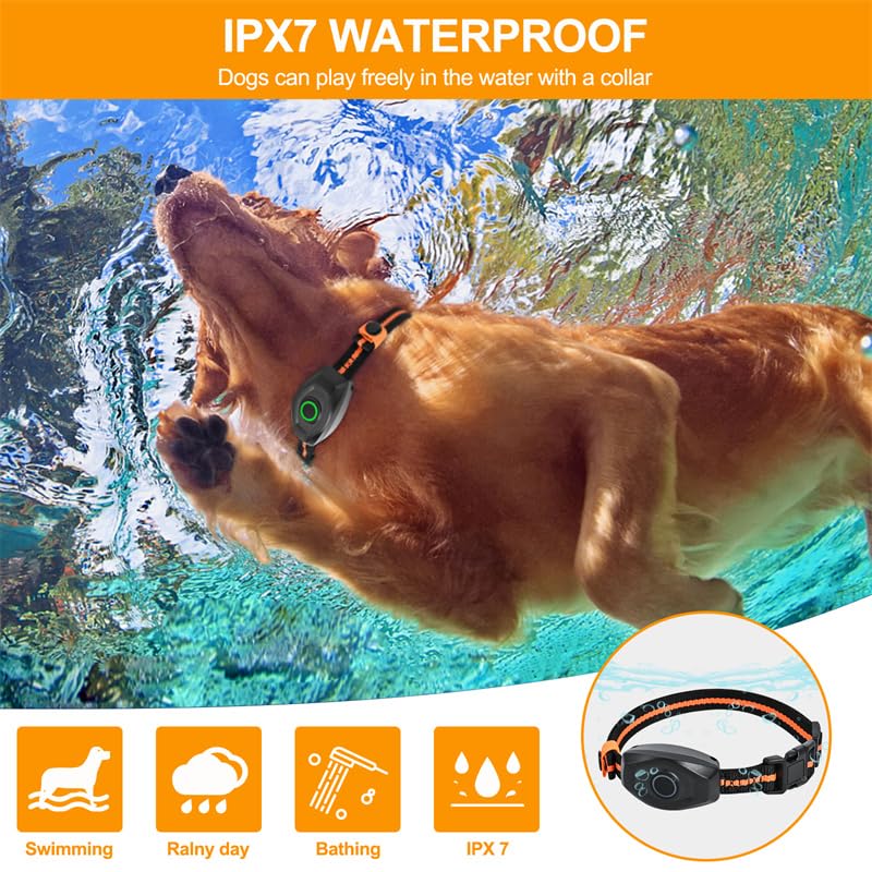 Dog Shock Collar With Remote Control,1300Ft,Ip67 Waterproof Dog Training Collar With 3 Training Modes, Beep, Shock, Vibration,Sa