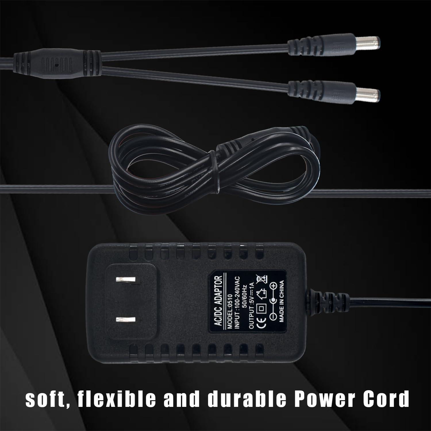 BOEEA Dual Lead Charger for Mini Educator E Collar, Model U-550A, 5V PVC Power Adapter for 300/400 Series Dog Training Collars