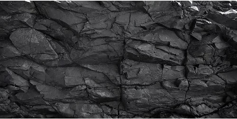 Awert 48X24 Inches Stone Aquarium Background Black Rock Fish Tank Background Rocky Terrarium Background Polyester Background