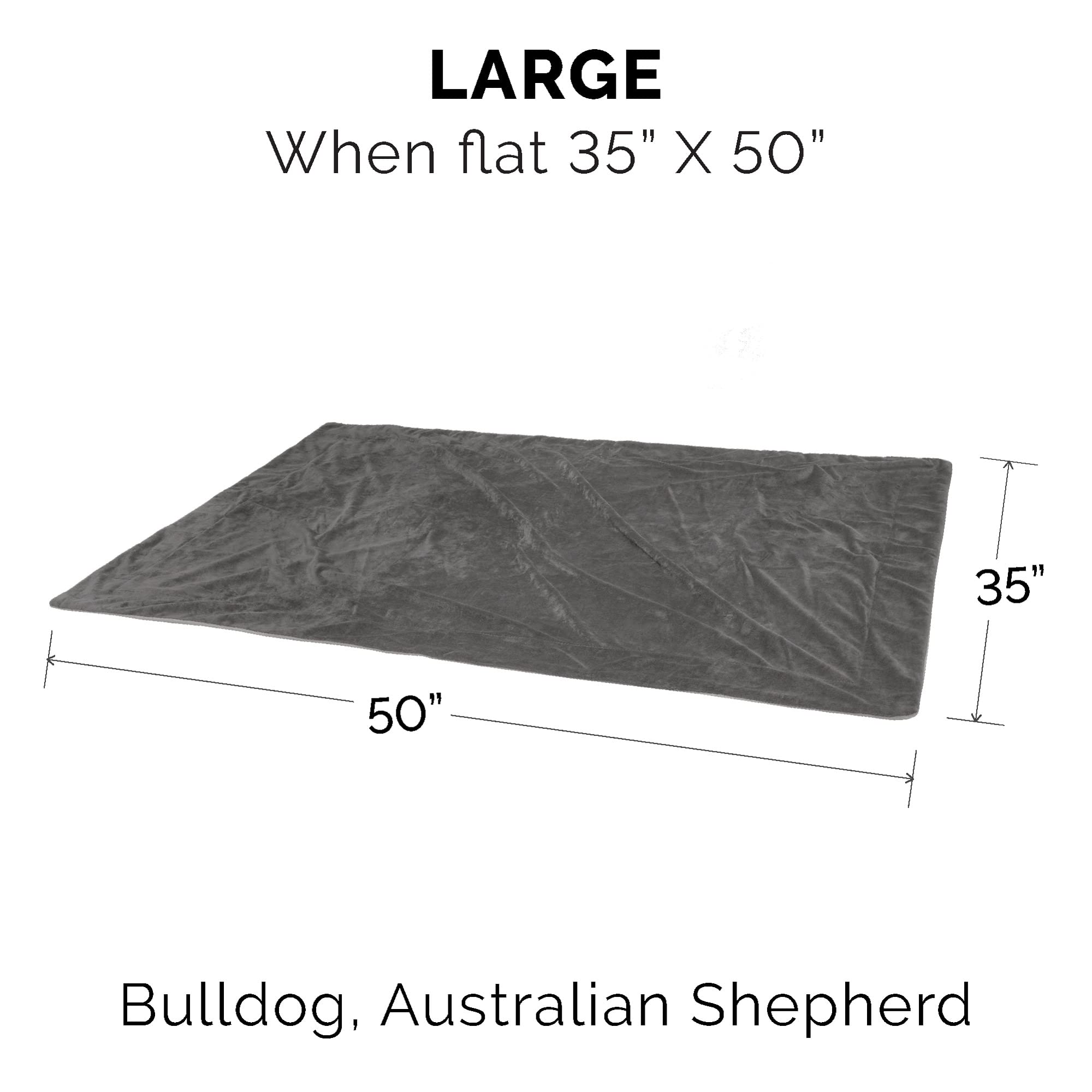 Furhaven Waterproof Throw Blanket For Dogs & Indoor Cats, Washable - Two-Tone Luxe Velvet Dog Blanket - Granite Gray, Large