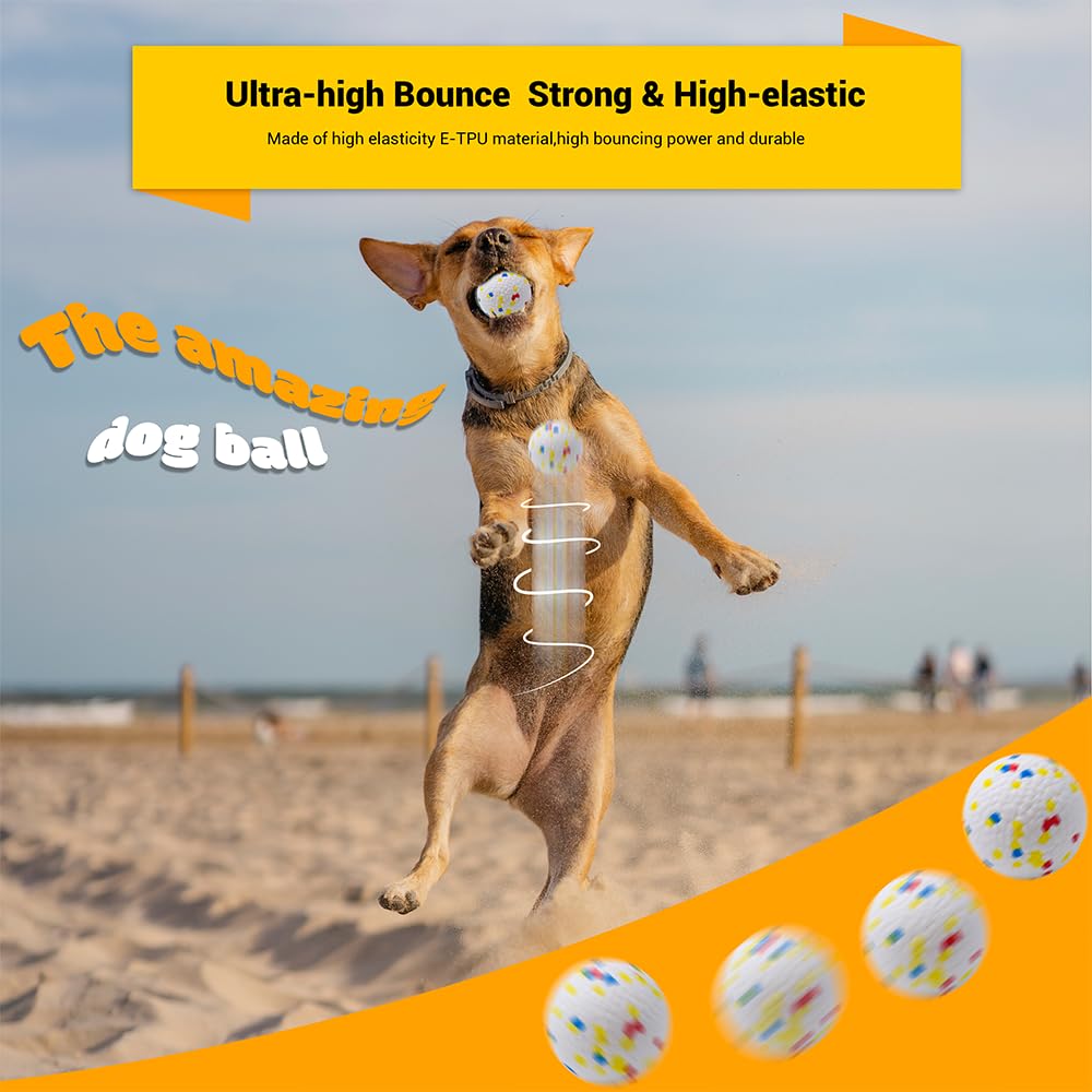 LIEVUIKEN Dog Balls Toys for Aggressive Chewers, Indestructible Bouncy Floating Balls for Dogs to Fetch, Durable Solid Rubber Ba