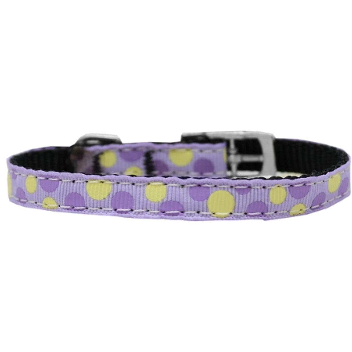 Mirage Pet Products Confetti Dots Nylon Dog Collar with Classic Buckle, Size 12, Lavender