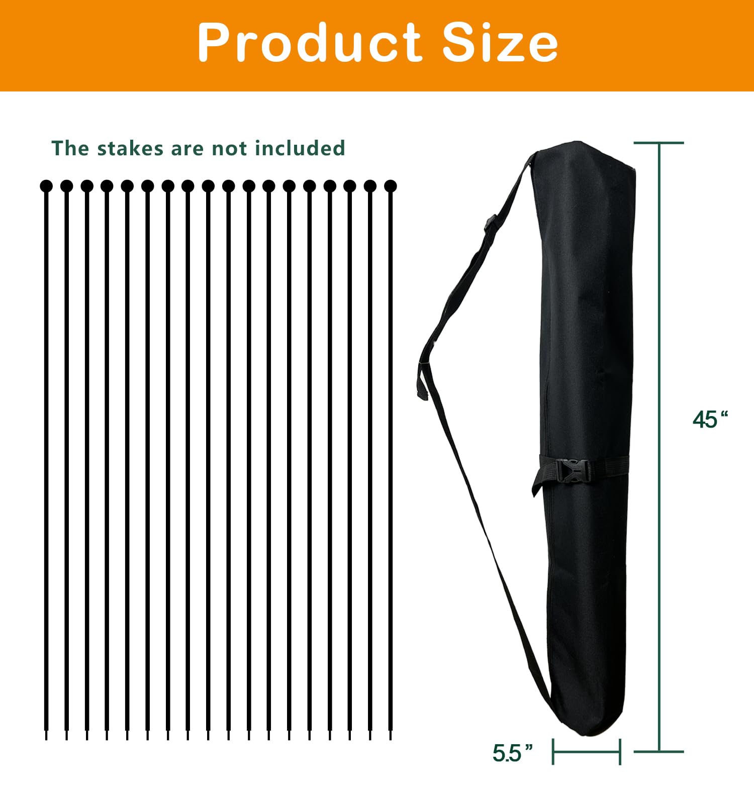 Dog Playpen Stakes Storage Bag, Waterproof Heavy Duty Dog Fence Stake Storage Bag With Carrying Strap Fits All 40 Inch Dog Pen,