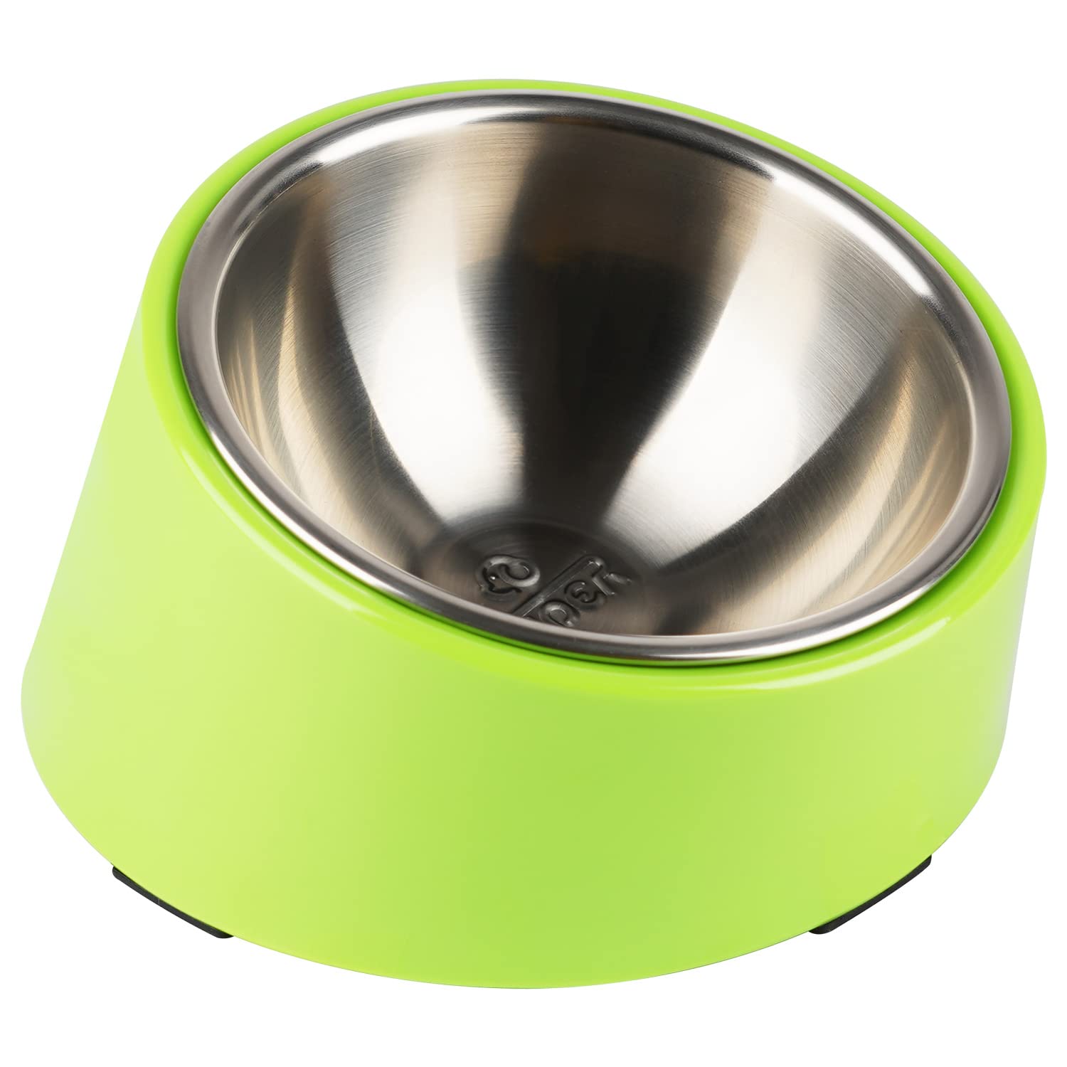 Super Design Mess Free 15 Slanted Bowl for Dogs and Cats, Tilted Angle Bulldog Bowl Dog Feeder, Non-Skid & Non-Spill, Easier to 