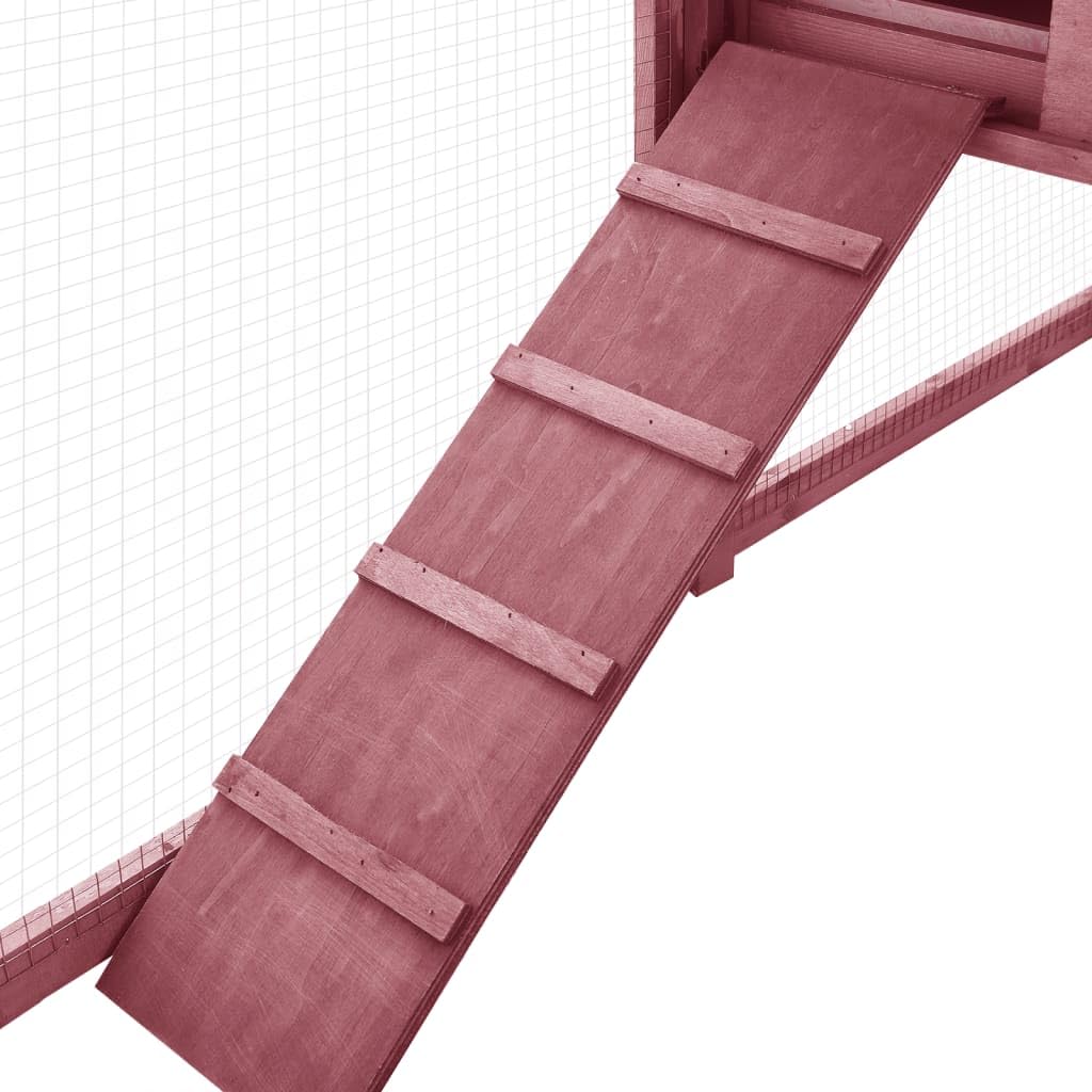 vidaXL Outdoor Rabbit Hutch and Exercise Run - Spacious Dual-House Design with Non-Slip Ramp - Solid Fir Wood Construction - Mocca and White