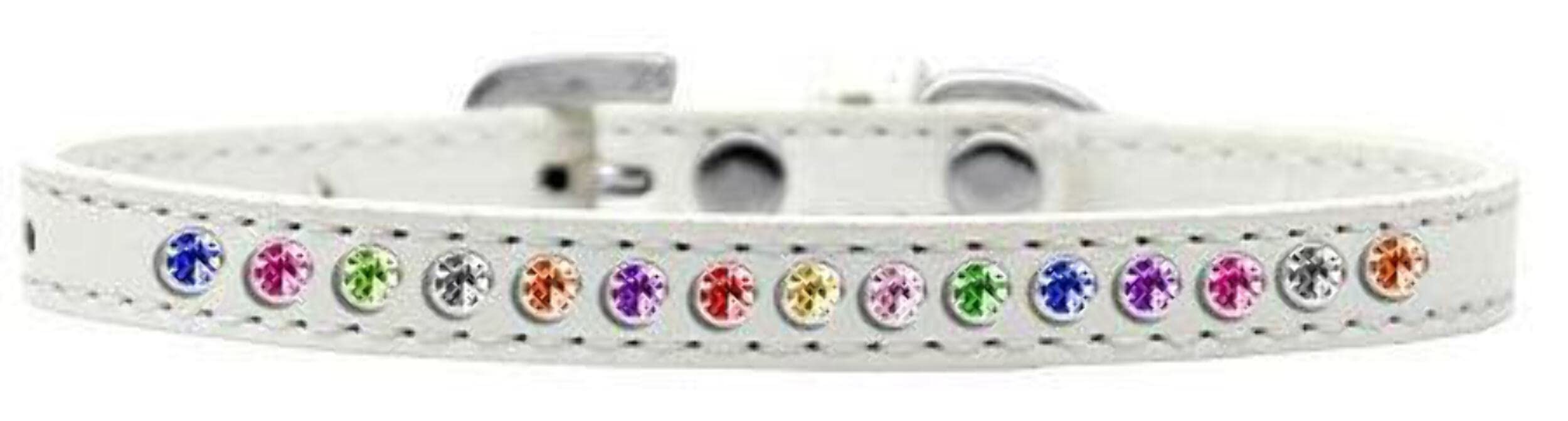 Mirage Pet Products One Row Confetti White Puppy Dog Collar, Size 12