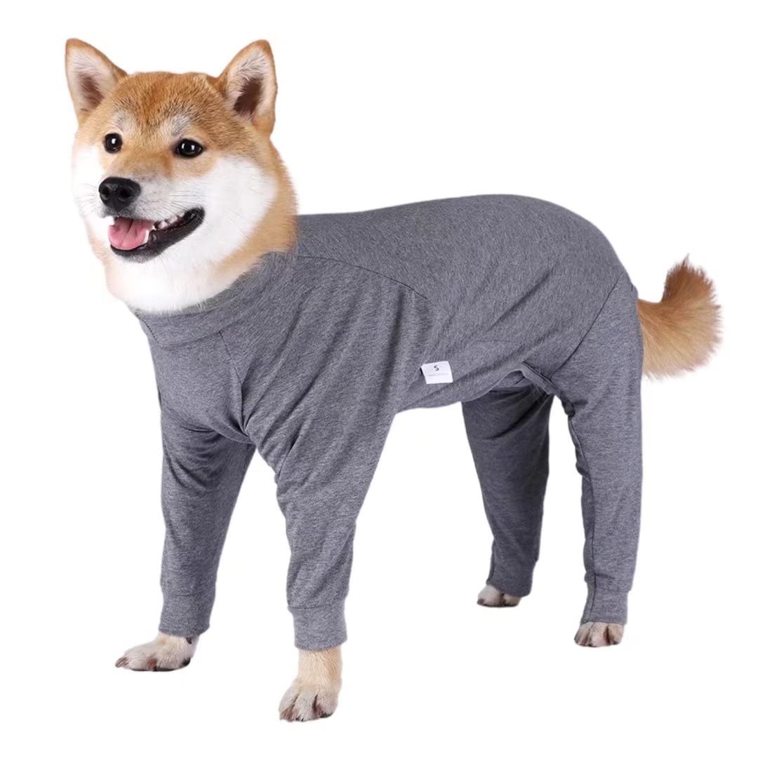 Xqpetlihai Dog Onesie Surgery Recovery Suit For Medium Large Dogs Recovery Shirt For Abdominal Wounds Or Skin Diseases Bodysuit Dogs Pajamas For Shedding Allergy Anti Licking(G,Xxl) Grey