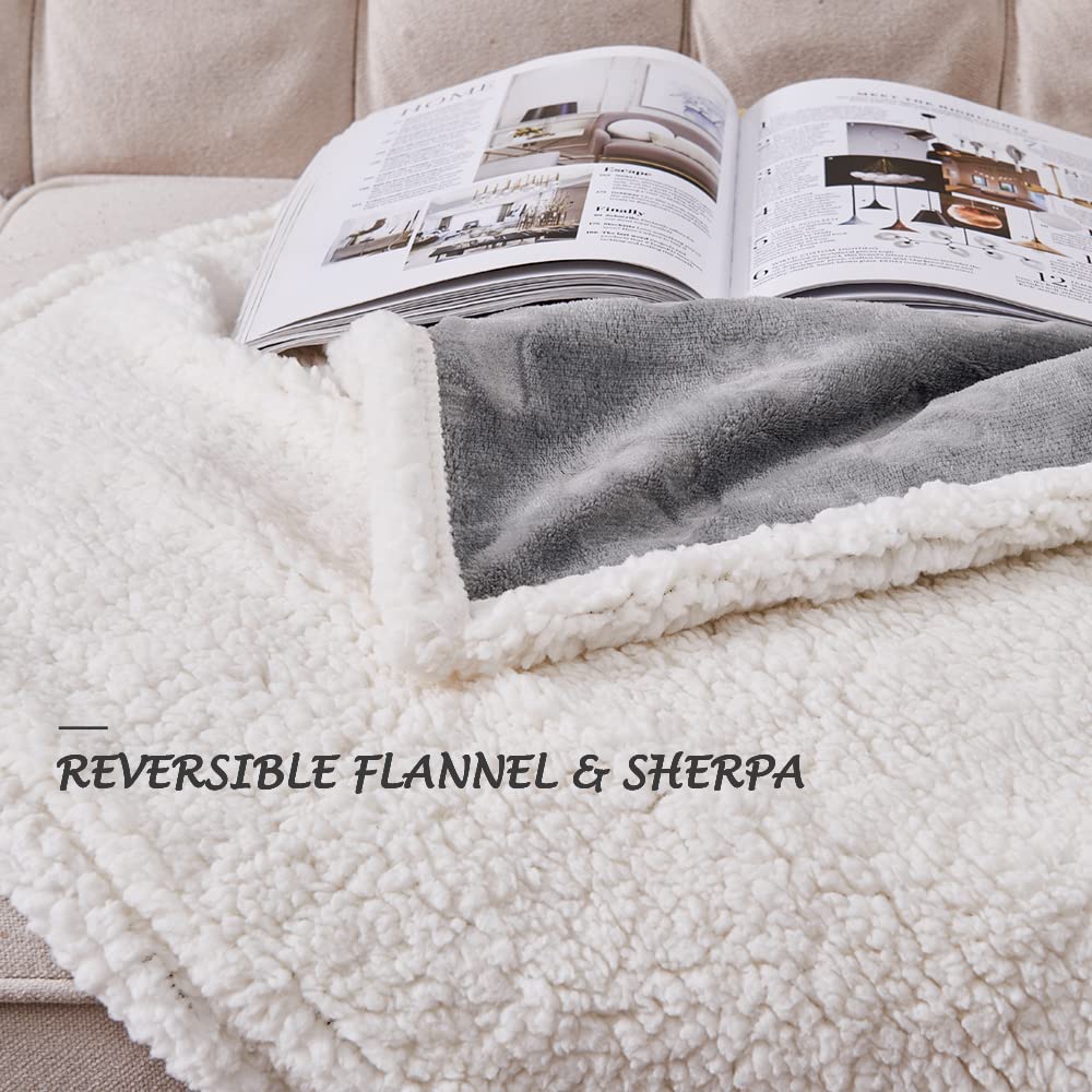 Qeils Dog Blankets For Large Dogs - Waterproof Cat Blanket Washable - Sherpa Fleece Puppy Blanket, Soft Plush Reversible Throw P