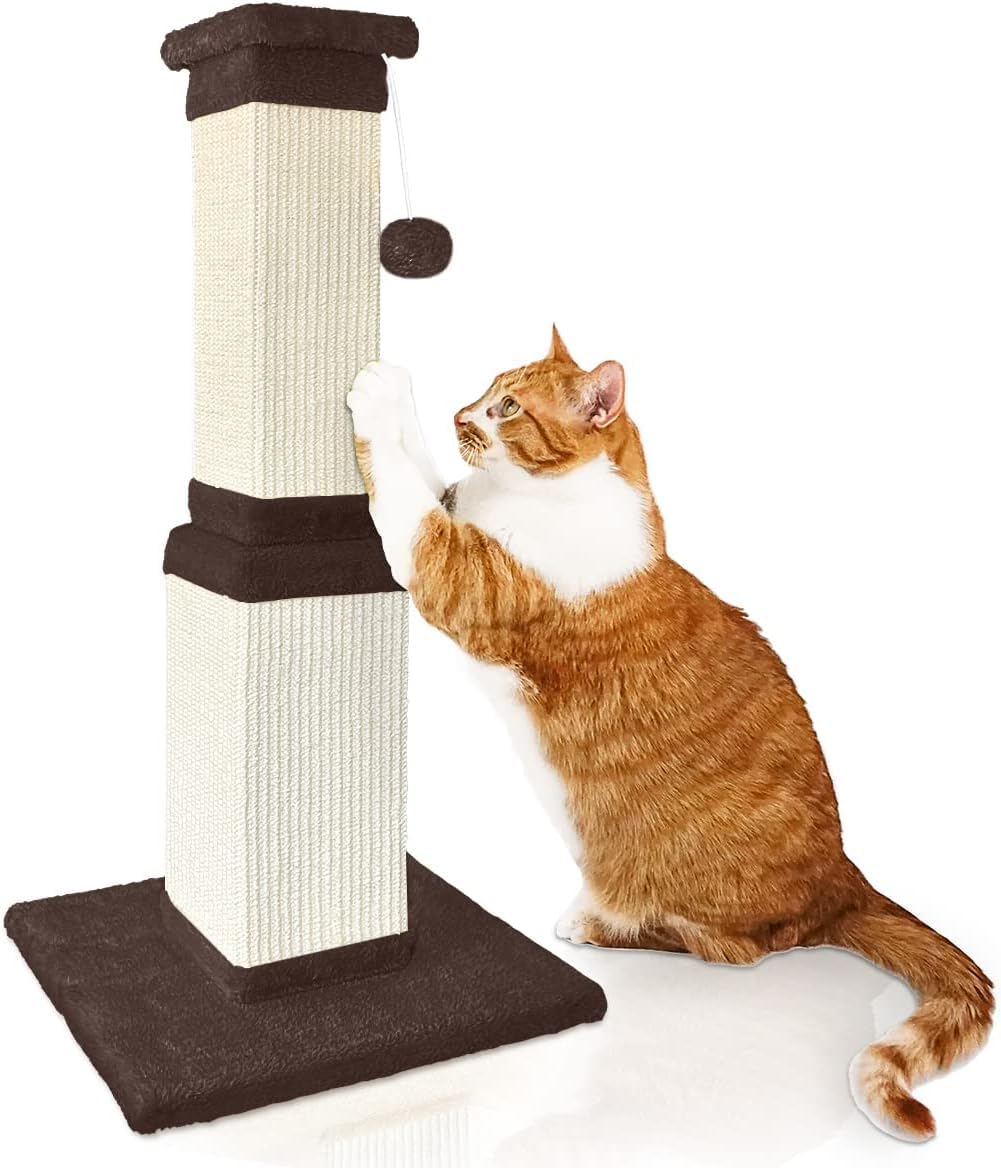 Agym Cat Scratching Post, 32 Inch Cat Scratch Post For Cats And Kittens, Protect Your Furniture And Exercise Cats, Nature Sisal 