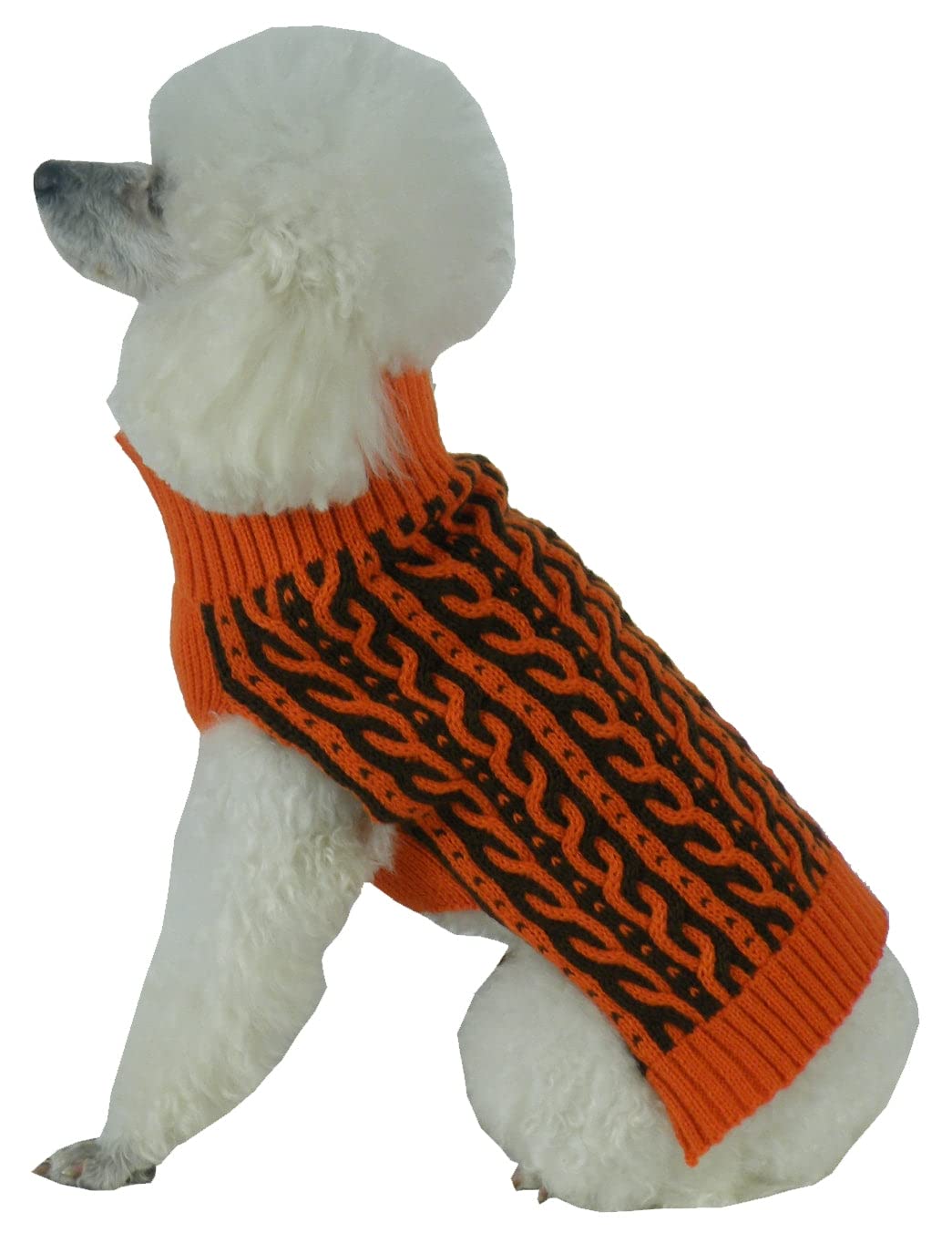Pet Life  Harmonious Dual Weaved Fashion Pet Sweater - Designer Heavy Cable Knitted Dog Sweater with Turtle Neck - Winter Dog Cl