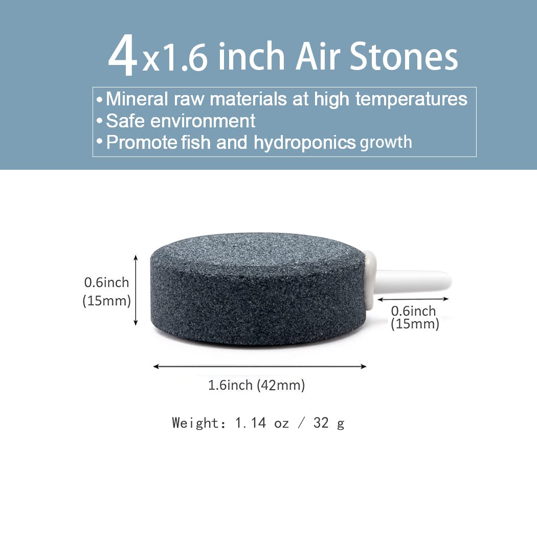 Wenshall 1.6 Inch Air Stone, Aquarium Air Stone, Air Stone For Fish Tank And Hydroponics Air Pump