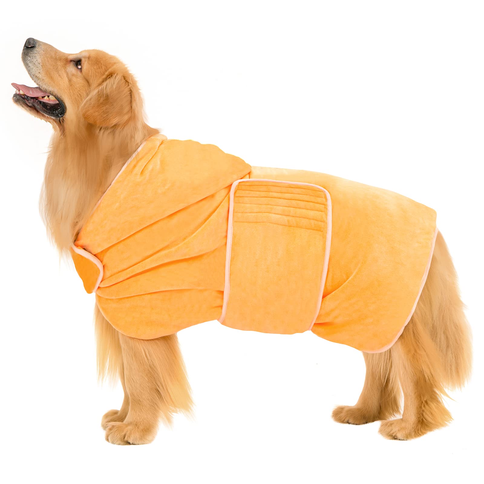 Avont Dog Bathrobe - Super Absorbent Pet Drying Towel Bath Robes After Bath Shower Swim Wet Walk For Puppies -Yellow(Xxl)