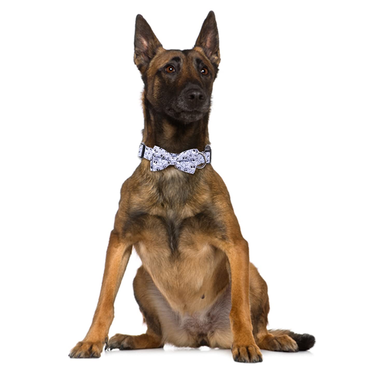 Lamphyface Halloween Dog Collar With Removable Cute Bow Tie Adjustable Pet Collars Large