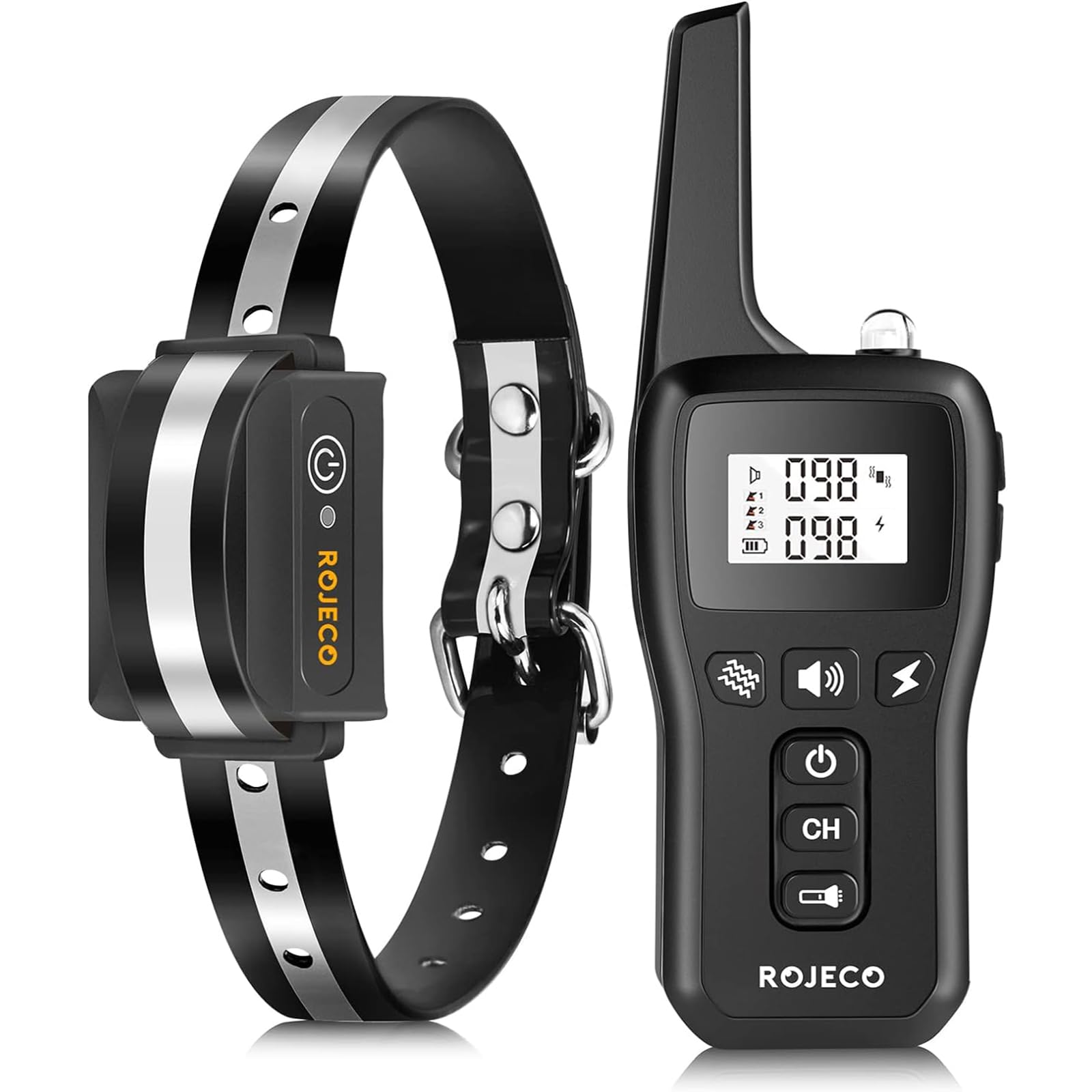 Rojeco Dog Training Collar With 3300Ft Remote,Ipx7 Waterproof Rechargeable Shock Collar For Large Medium Small Dogs,3 Safe Train