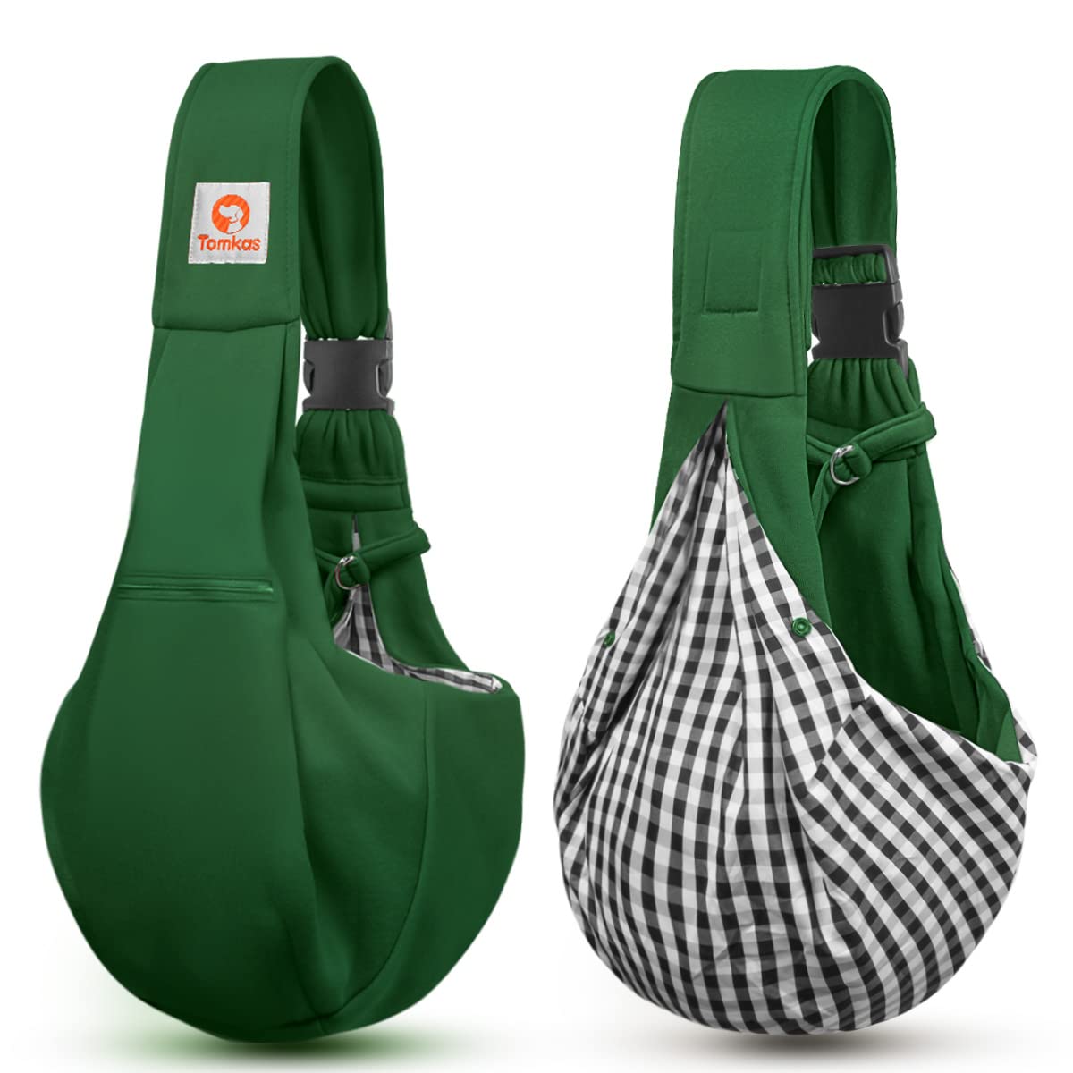 Tomkas Dog Sling Carrier For Small Dogs Puppy Carrier For Small Dogs (Emerald Green, Adjustable Strap & Zipper Pocket)