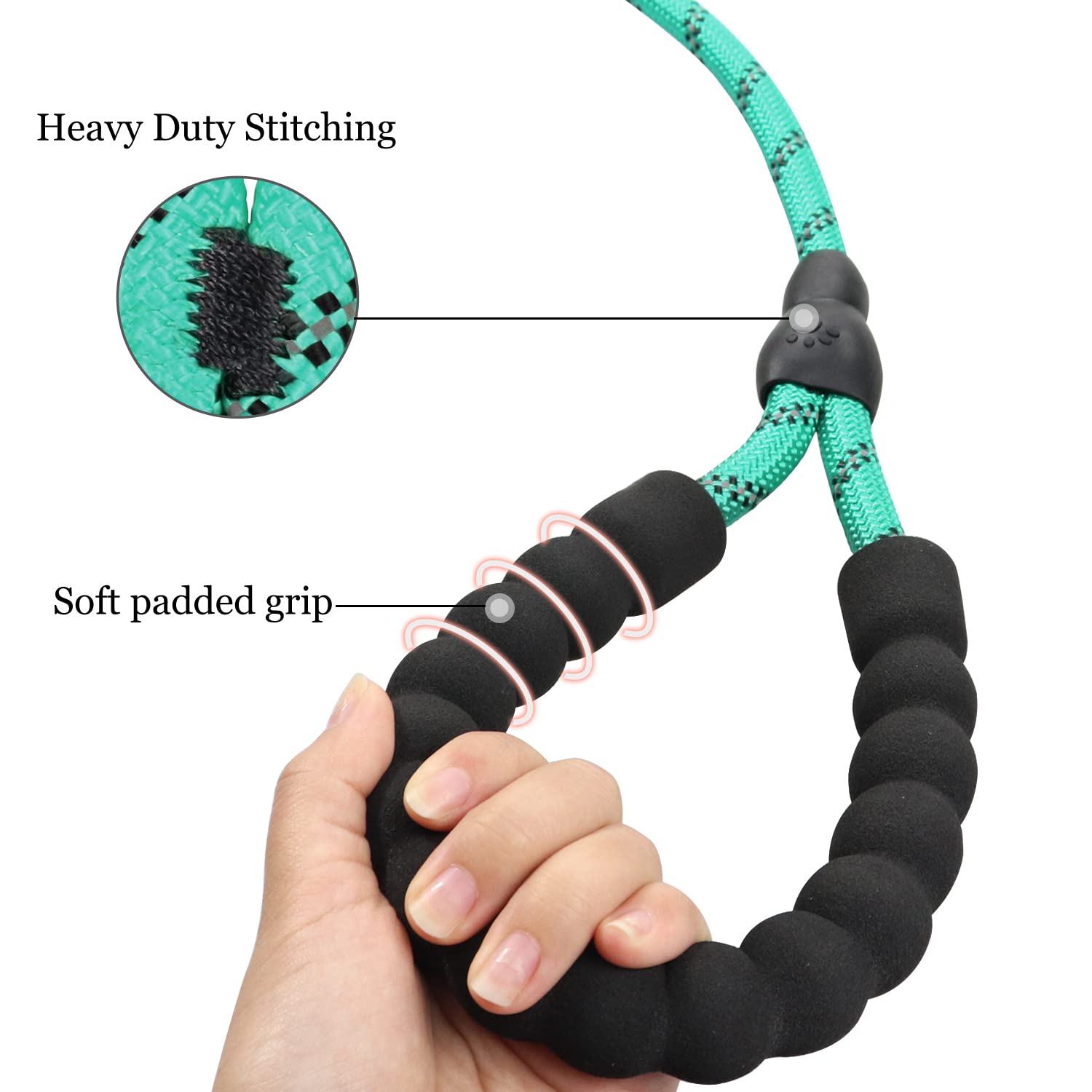 Tagme Slip Leads For Dogs, 6 Ft Heavy Duty Dog Leash With Padded Handle, Strong Rope No Pull Pet Training Leash For Medium Dogs,