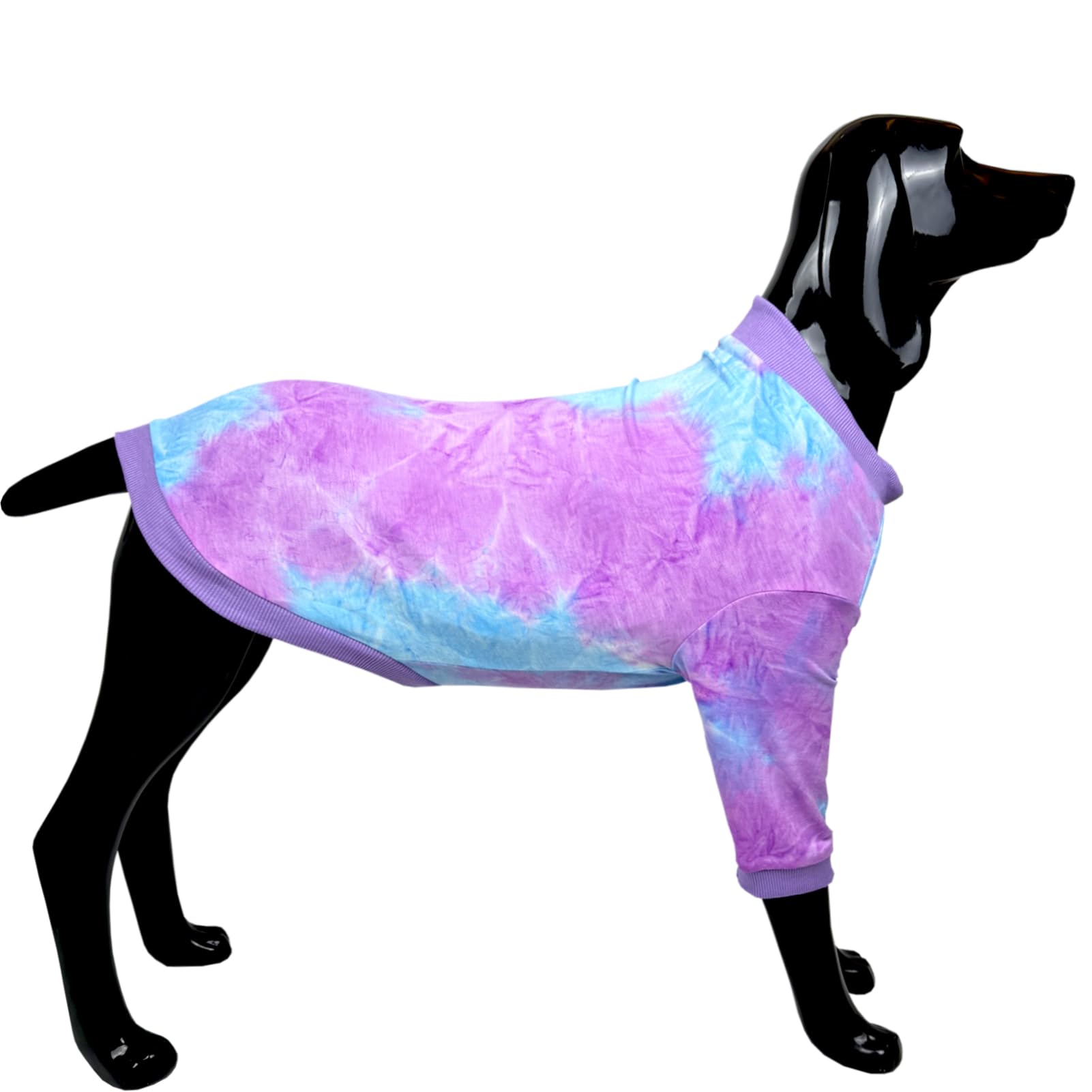 D.E.E Cotton Dog Shirts Large Tie Dye Dog Clothes Lightweight Girl Boy Big (Purpleblue, 3X-Large)