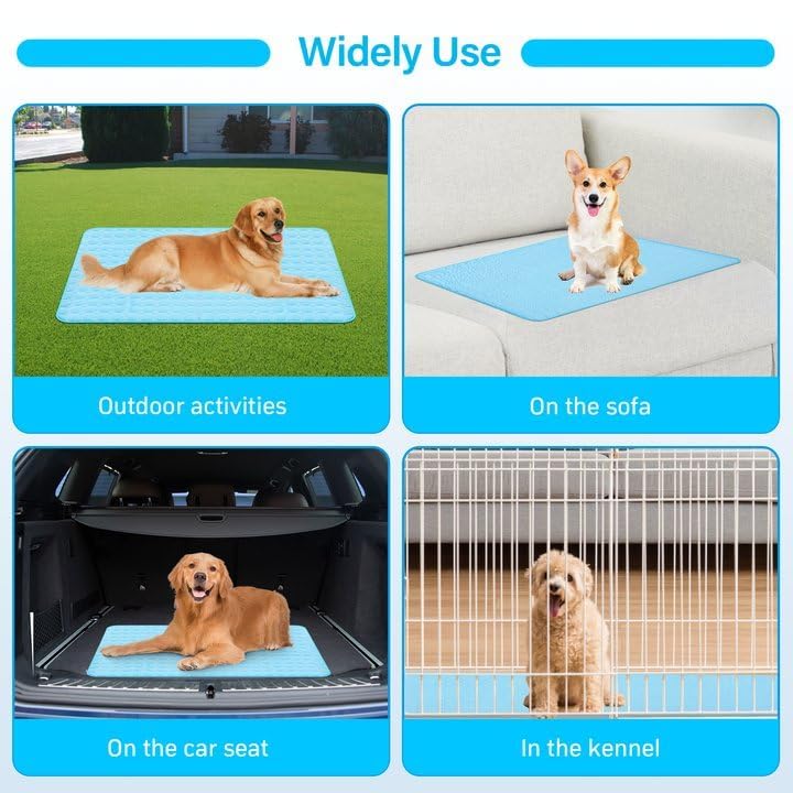 Meoicmegic Cool Mat For Dogs, Summer Cool Pads Pet Mat Outdoor For Dogs Easy Carry Keep Your Pet Cooling, Machine Washable