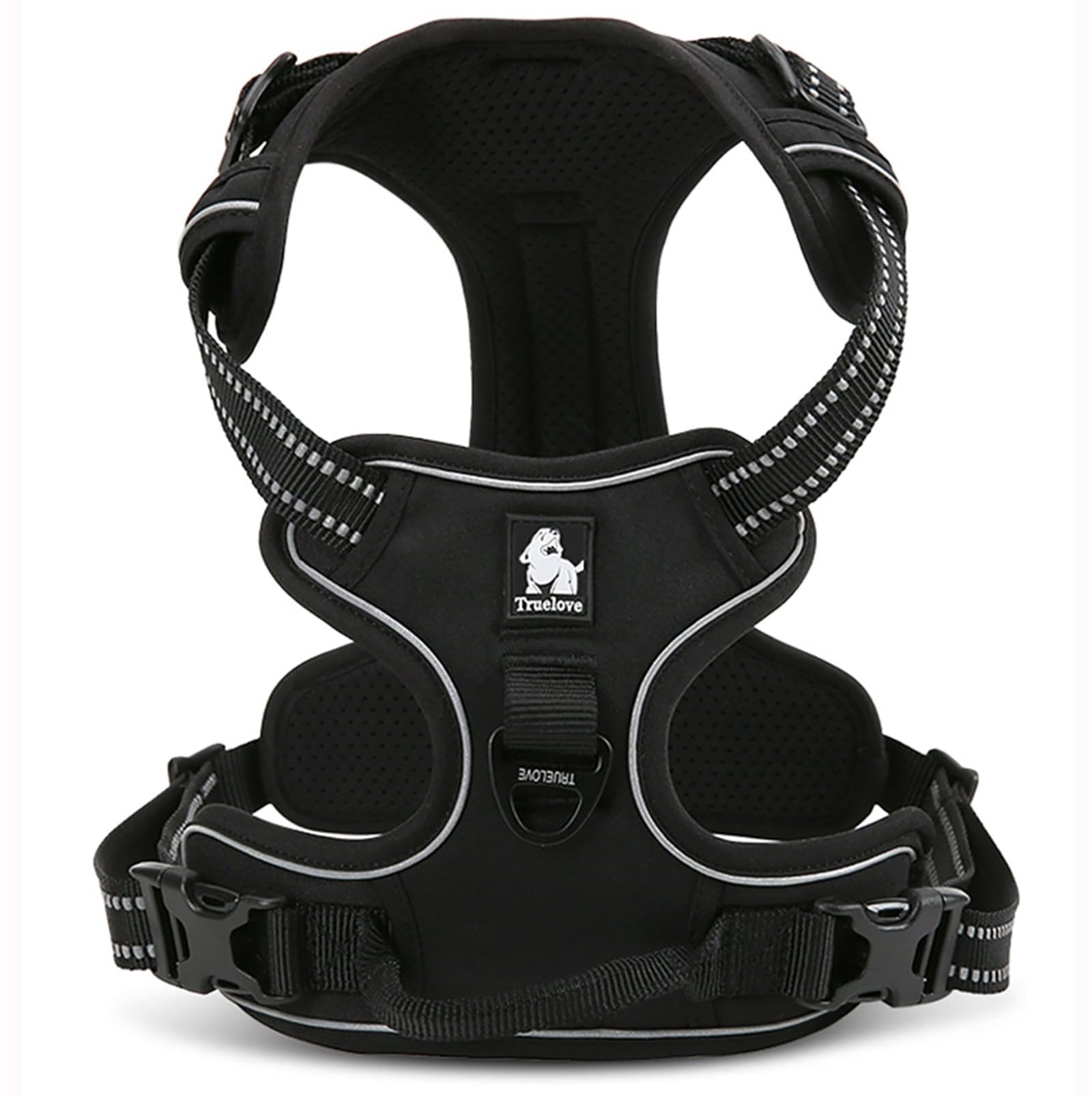 True Love Truelove Adjustable No-Pull Dog Harness Reflective Pup Vest Harnesses Comfortable Control Brilliant Colors Tlh5651(Bla