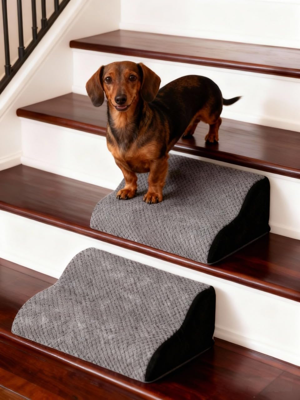 NRYDEPET Dog Ramp for Stairs 2Pack, Try Now Risk-Free! Low-Profile Non-Slip Pet Stair Ramps with Washable Cover, Gentle Slope fo