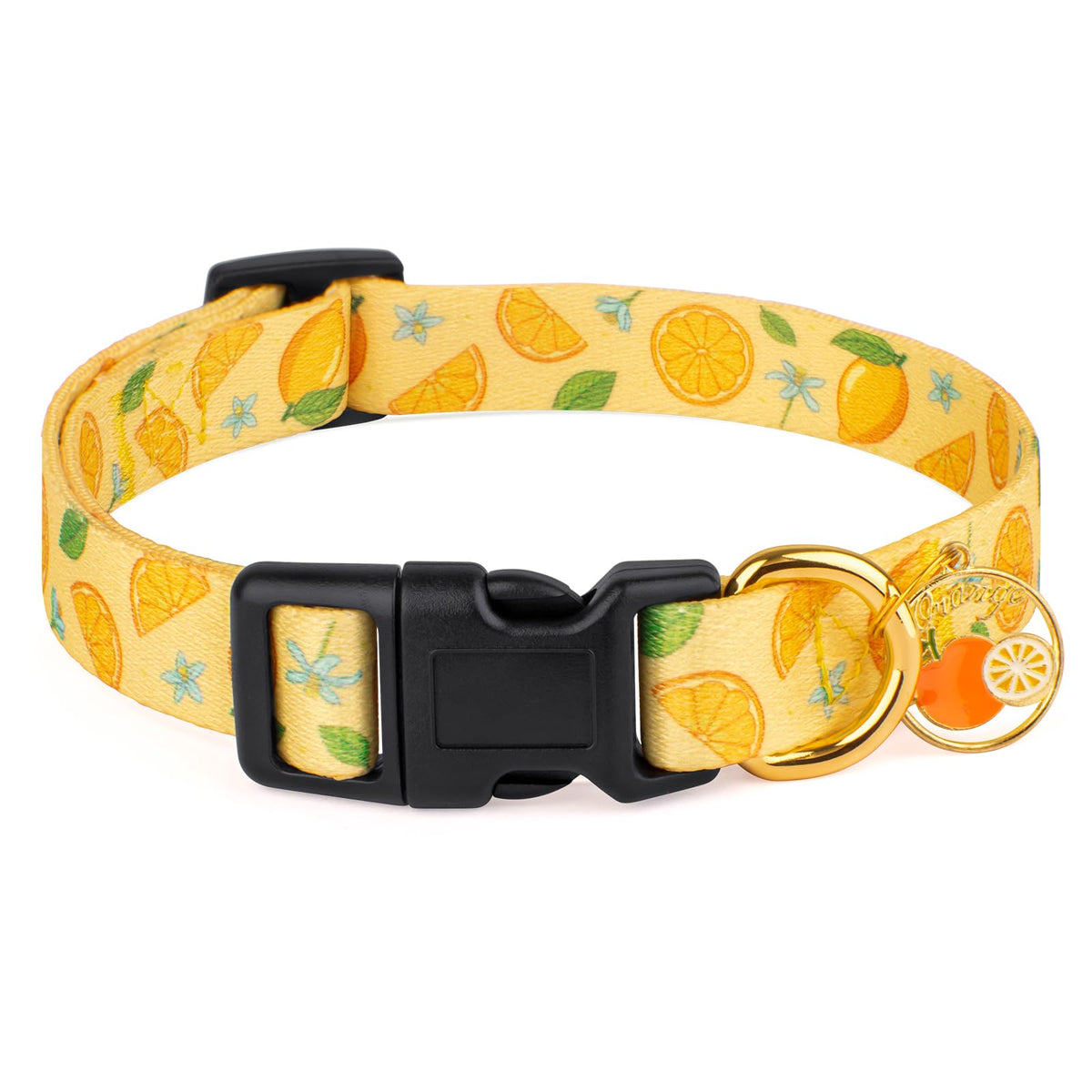 Handmade Dog Collar for Small Medium Large Dogs,Yellow Lemon with Pendant Fall and Winter Fashions Dog Collar,Ideal for Girl Dog