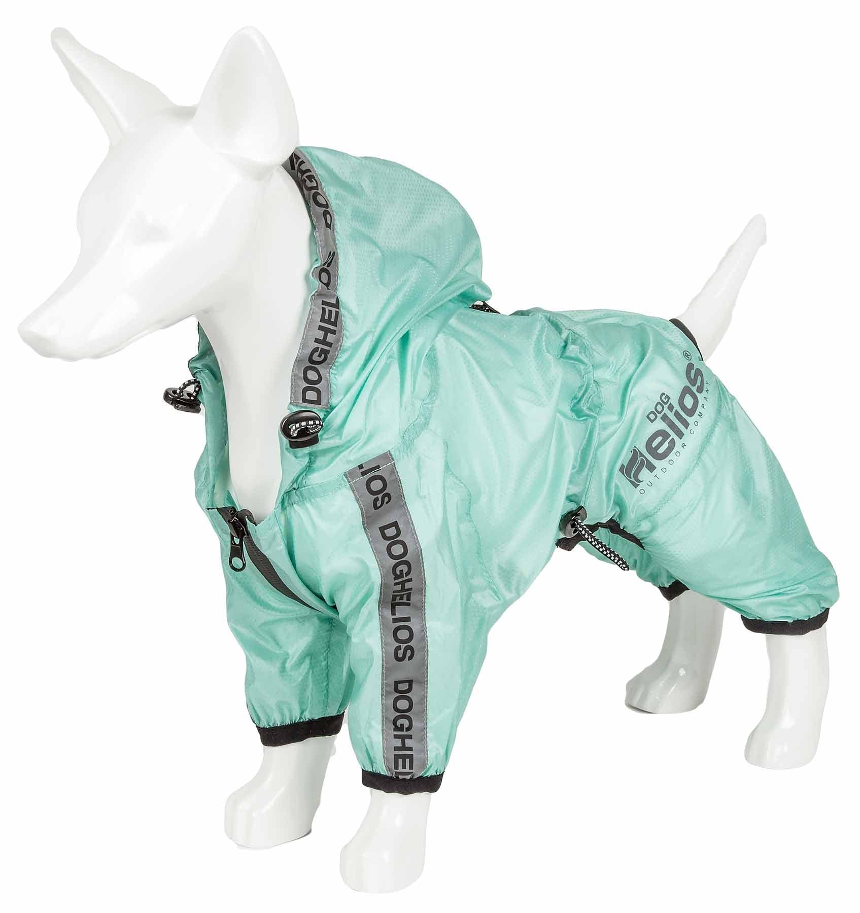 Dog Helios Torrential Shield Waterproof and Adjustable Full Body Dog Raincoat, XS, Green
