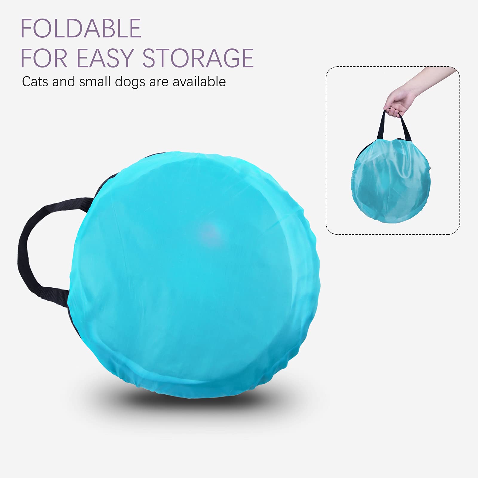 Egetota Cat Tunnel For Indoor Cats Large, With Play Ball S-Shape 5 Way Collapsible Interactive Peek Hole Pet Tube Toys, Puppy, Kitty, Kitten, Rabbit (Pink & Black)