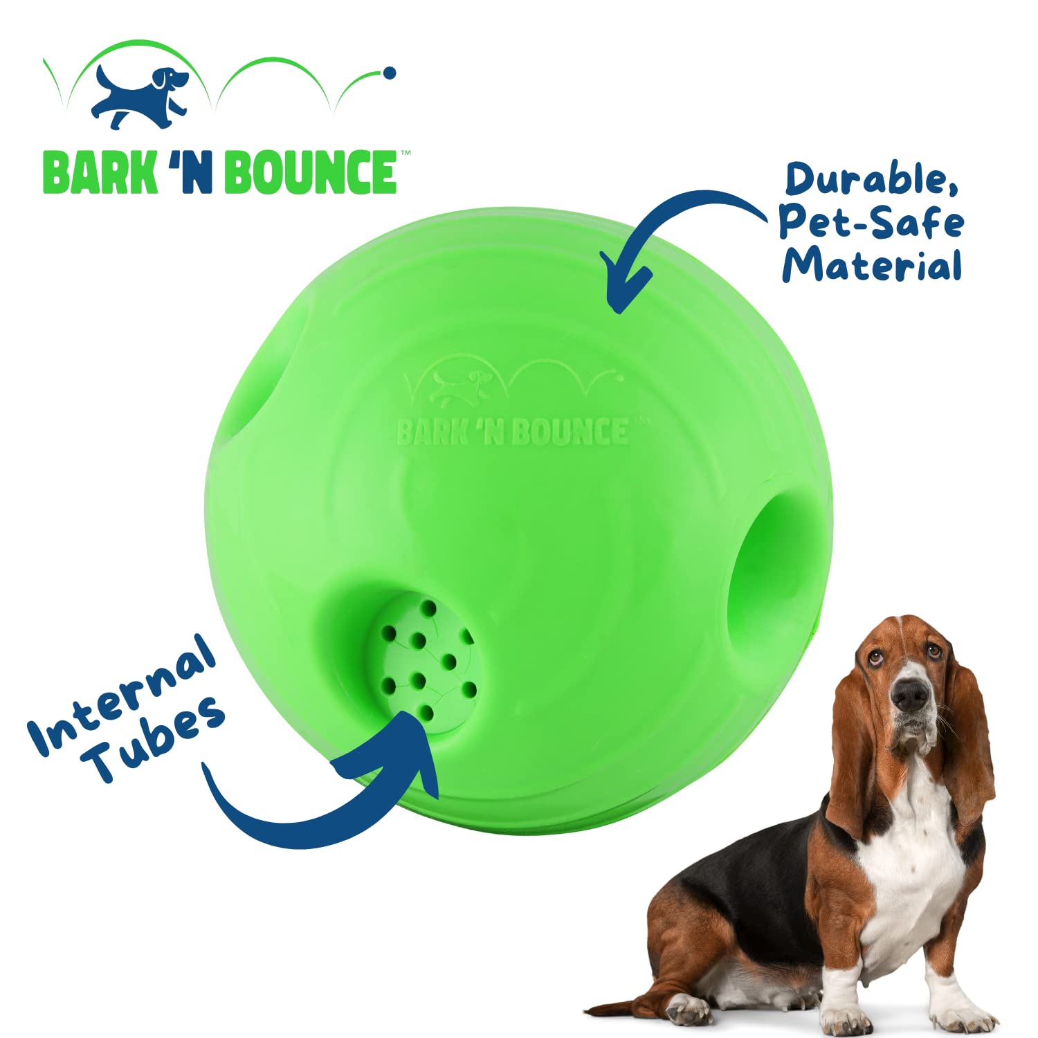 Bark N Bounce Interactive Dog Toy Ball - Large 6.5in, Bouncing & Laughing Fun for Dogs 30lbs, All Breeds - The Outdoor Optimist