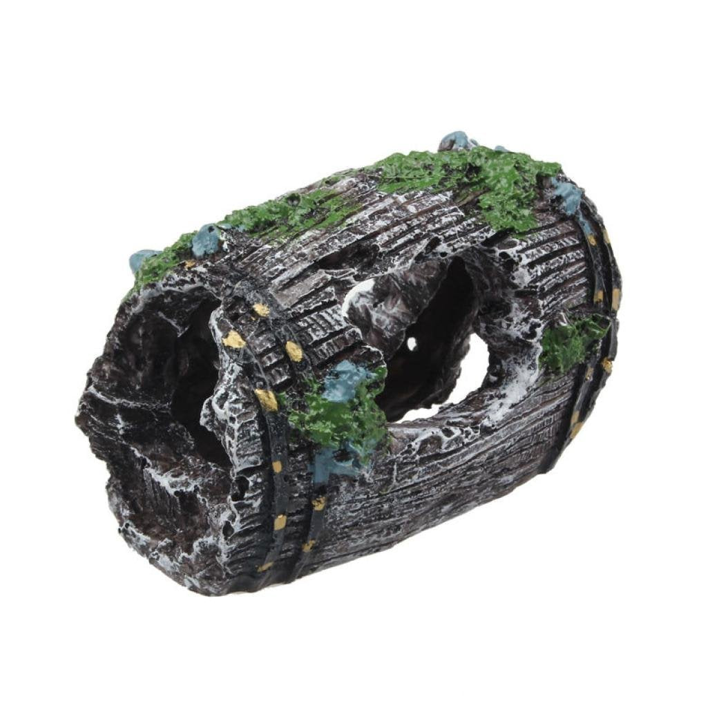 Superdream Fish Tank Aquarium Cave Resin Broken Barrel Ornament Landscape Decor